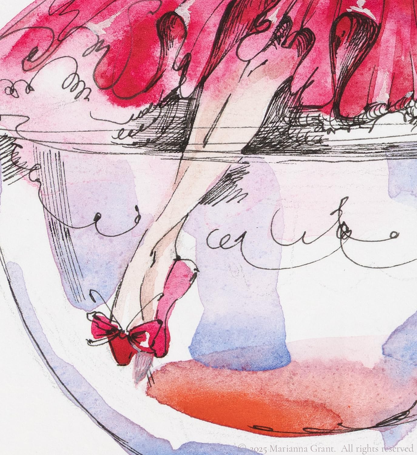 Framed Fairy Fine Art Print 8x10 in - Pink Fairy of Love Watercolor Painting with Modern Bronze Frame and Easel Stand for Wall or Tabletop Decor | Quiet Magic Collection | Reproduced from Original Watercolor Art
