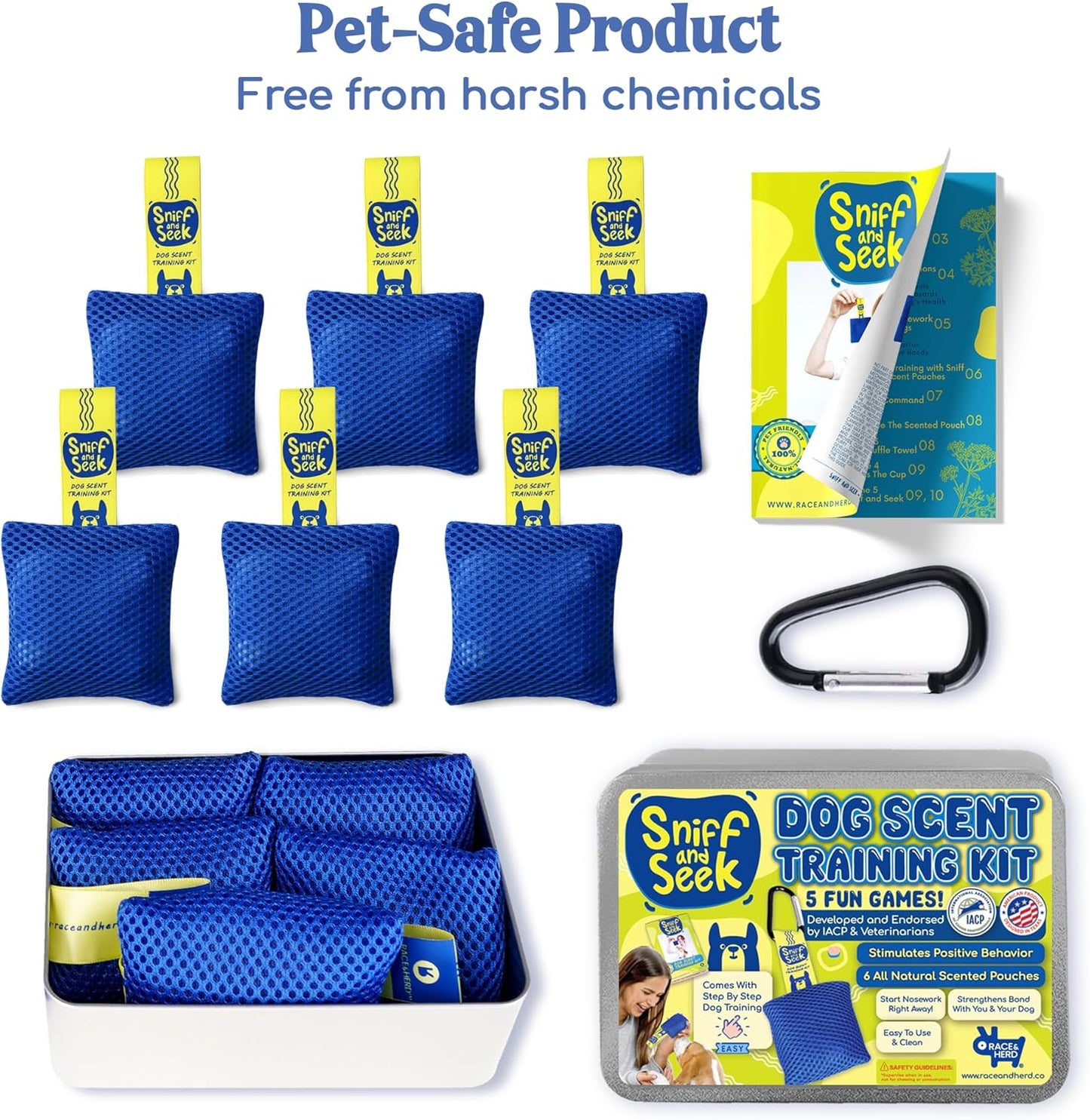 Race&Herd Original Dog Scent Training Kit, Scent Work Training Kit for Dogs - Nosework for Dog Mental Stimulation Agility Training Equipment for Dogs, Brain Games Smell Training Kit for Loss of Smell