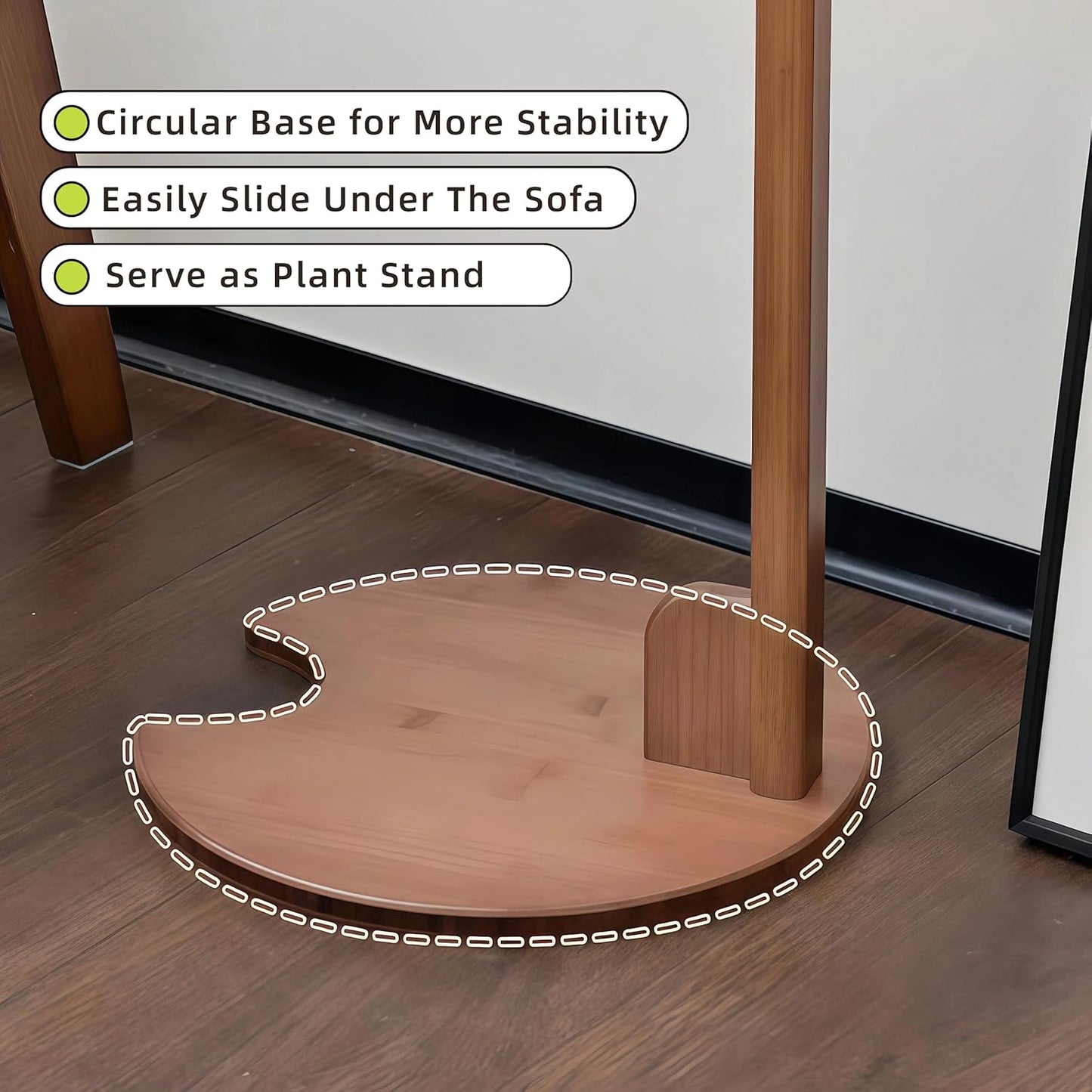 Side Table with Pedestal - Adjustable Height C Shaped End Tables for Small Spaces, Couch, Bedside, Living Room, 14x14x26 Inch TV Tray Round Stand for Drink, Snack, Coffee - Brown