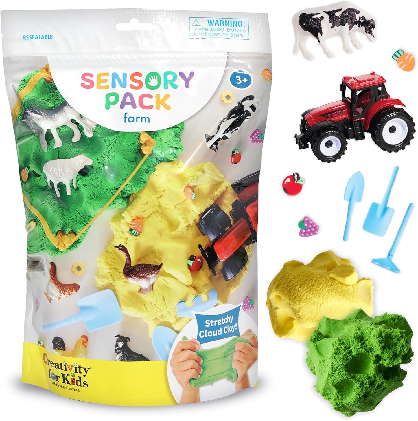 Creativity for Kids Sensory Pack: Farm, Sensory Toys for Toddlers, Pretend Play Farm Animals for Kids, Toddler Travel Toys & Easter Basket Stuffers (Ages 3+)