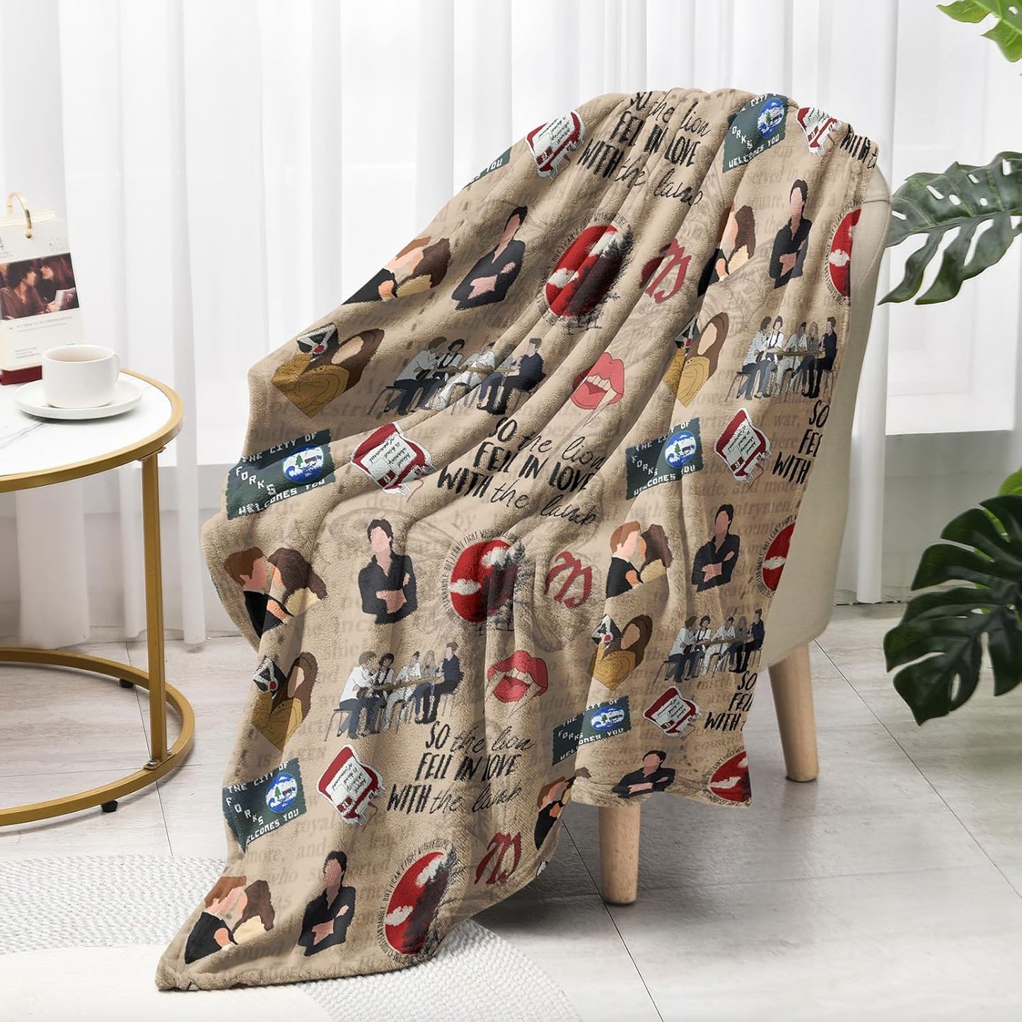 MHunter 50'' x 40'' Movie Twilights Gift Large Size Flannel Blanket, Edw Vampire Romance Throw Blankets House, All Seasons Warm Cozy for Sofa Chairs Bed Home Office Fans, Perfect for Girls and Women