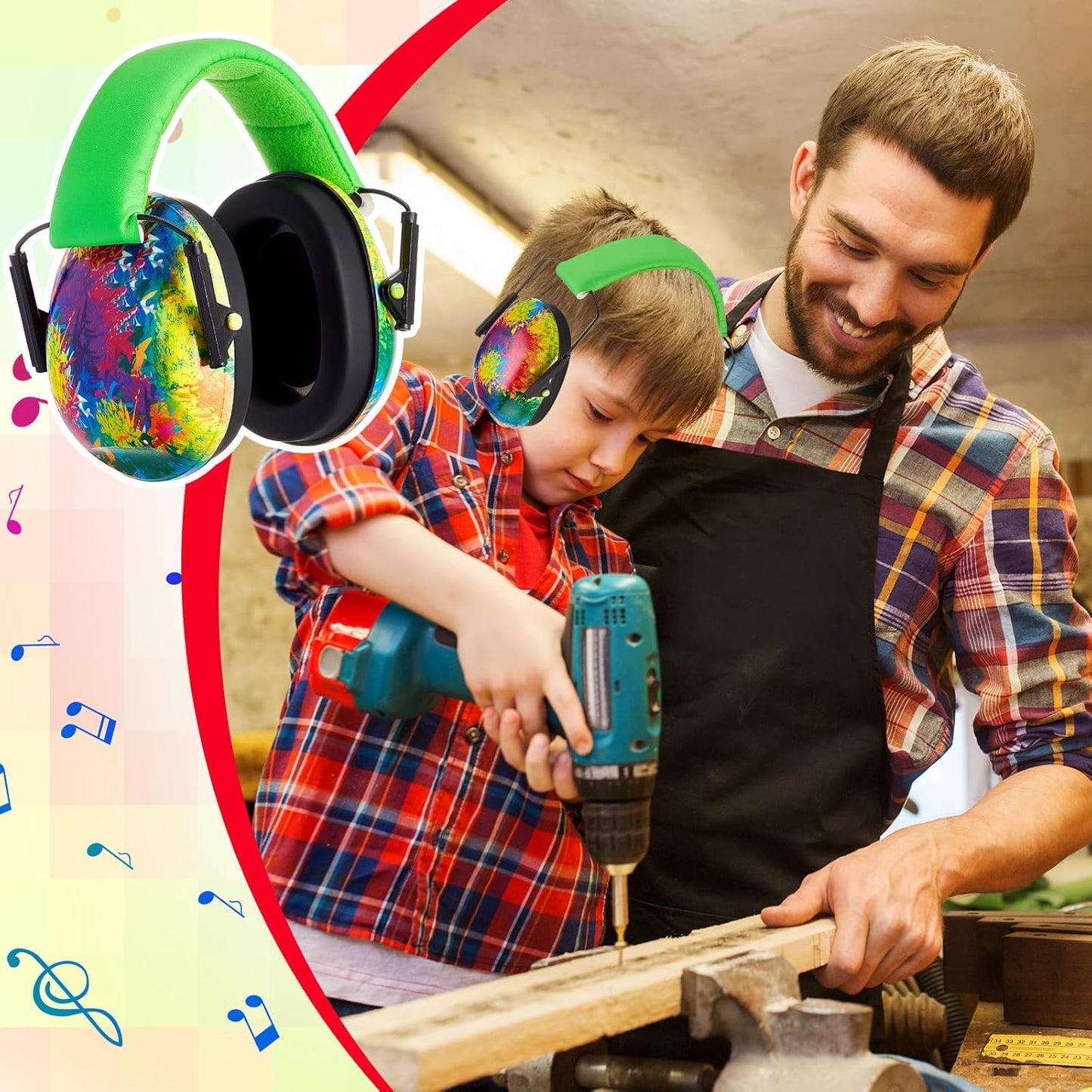 Amylove Noise Cancelling Headphones Kids Ear Protection Earmuffs Noise Reduction 27db Adjustable Toddlers