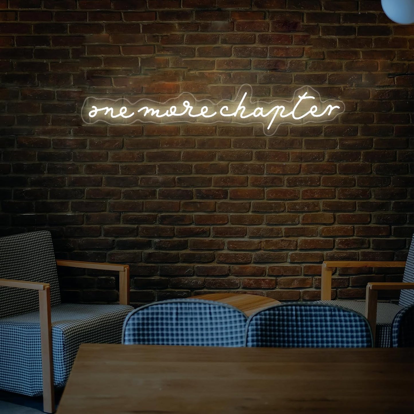 One More Chapter Neon Sign 30 inches LED Library Neon Lights Letter Signs Wall Art Decor for Classroom Library Home Bedroom Coffee Decoration