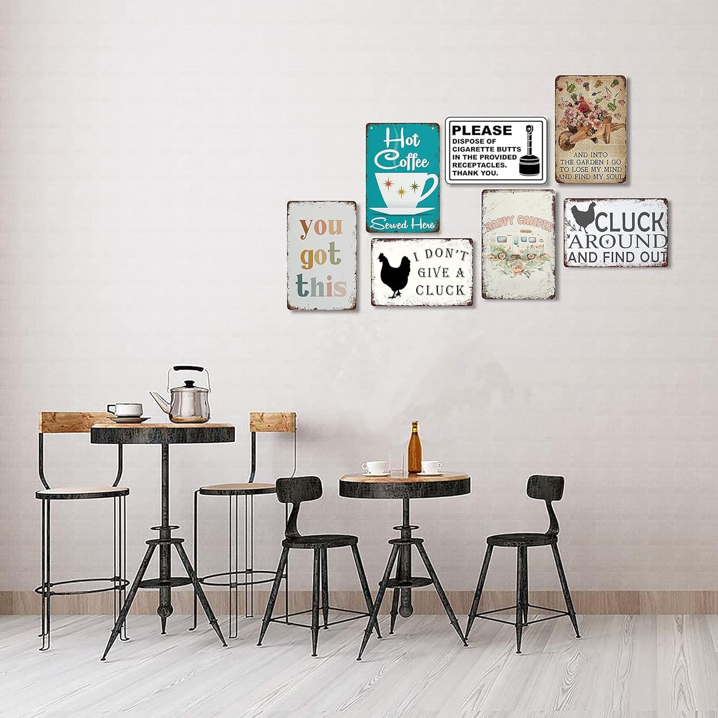 Vintage Tin Signs Girl Reading Book Into The Library She Goes to Lose Her Mind and Find Soul Wall Art Encouragement Gifts for Women Home Office Bedroom Living Room Cafes Decor 8x12 Inch