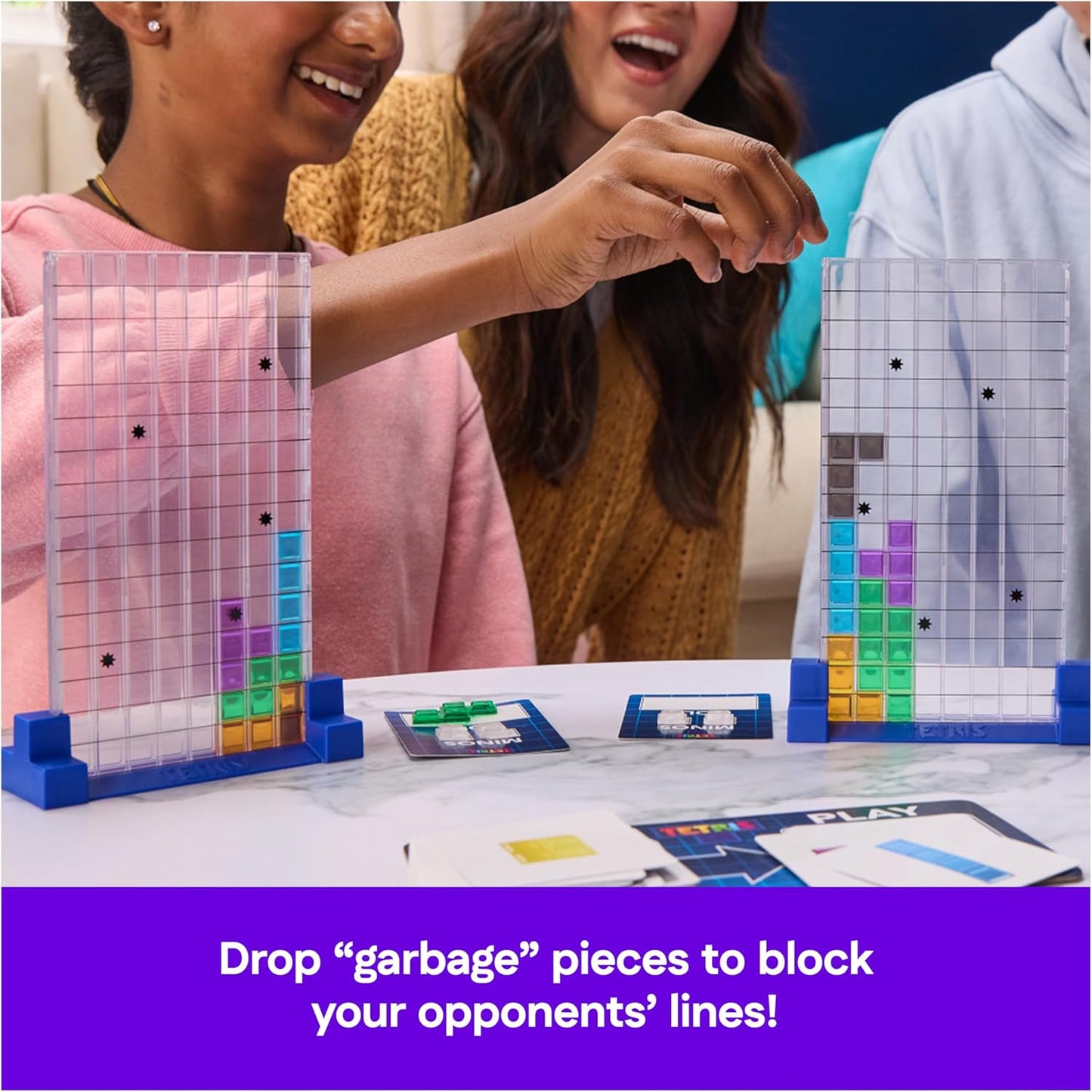 Spin Master Games, Tetris: The Board Game, Play the Classic Puzzle Game Tetris in Real Life, Multiplayer Head-to-Head Puzzle Challenge, 2-4 Players, Easter Gift, Ages 8 & Up