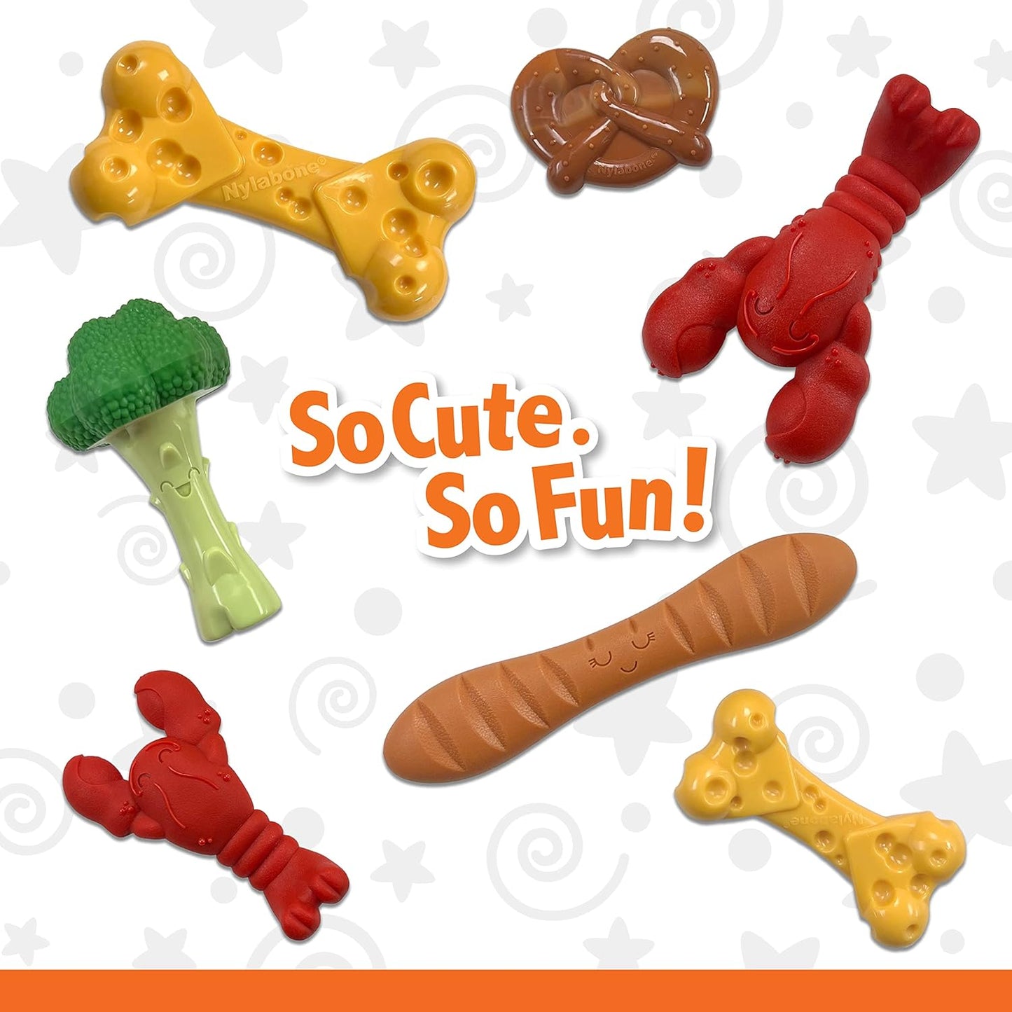 Nylabone Cheese Bone Power Chew Toy for Dogs, Cute Dog Toys for Aggressive Chewers, Cheese Flavor, Medium Dogs - Up to 35 lbs, 1 Count