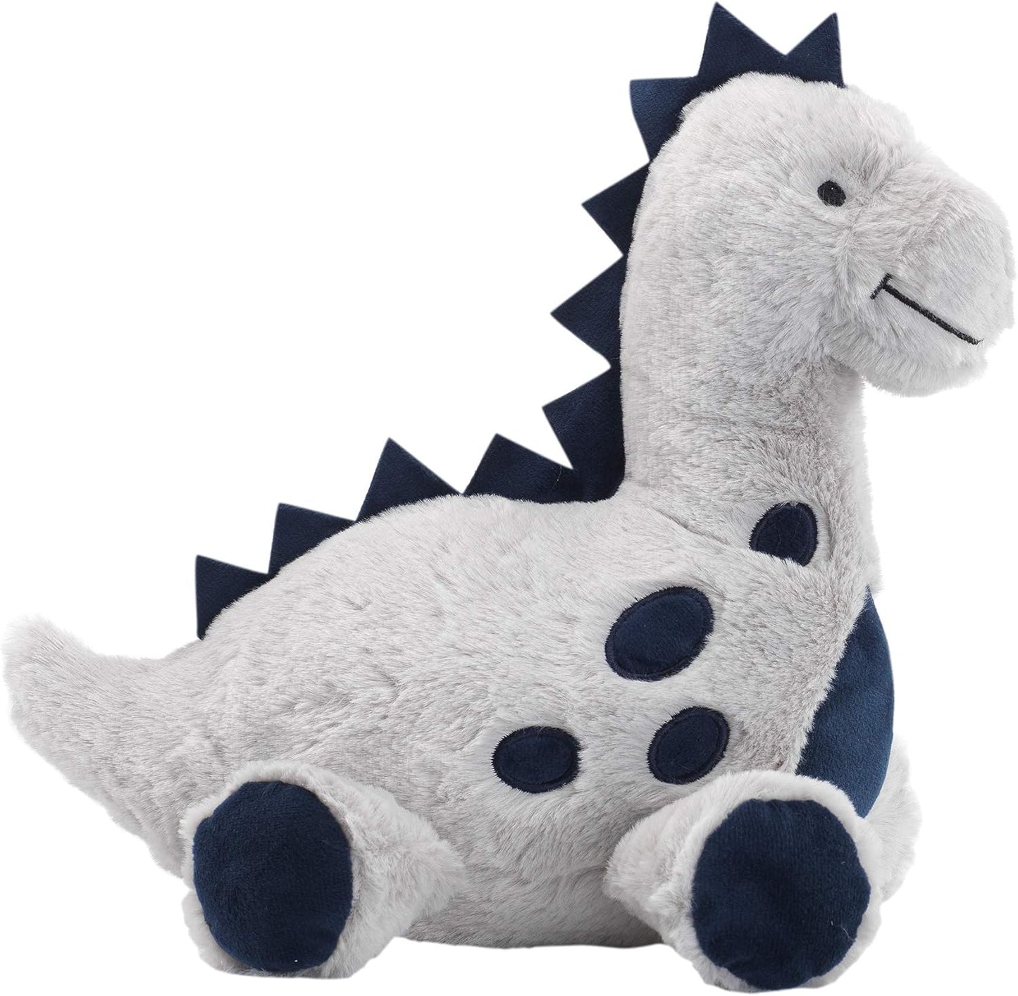 Lambs & Ivy Baby Dino Blue/Gray Plush Dinosaur Stuffed Animal Toy Plushie- Spike