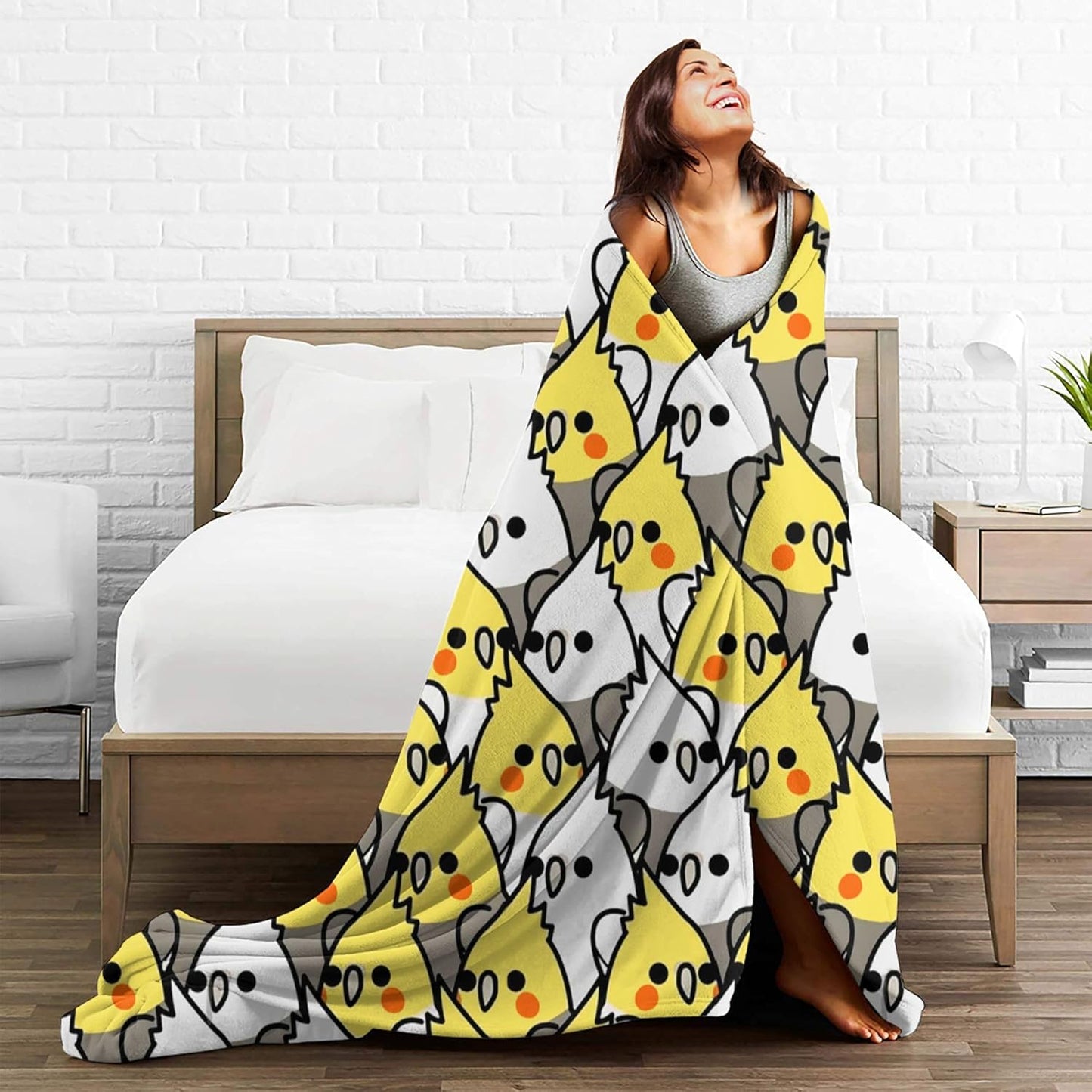Too Many Cockatiel Blanket Flannel Fleece Throw Blanket Durable Couch Blankets Home Decor for Bed and Sofa Super Soft Warm Blankets for All Season 80x60 inch