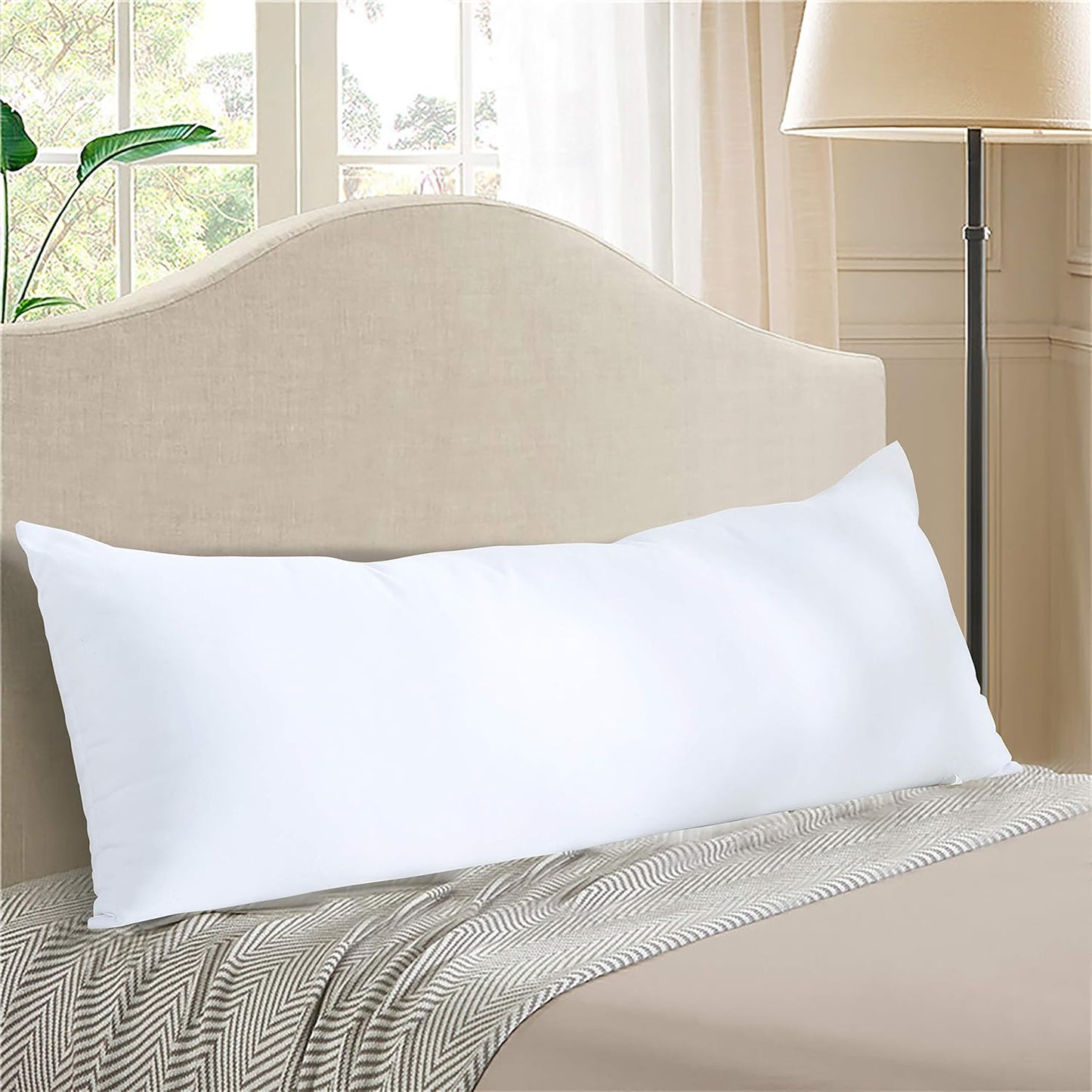EVOLIVE Body Pillow Insert 21" x 54", Ultra Soft Microfiber Full Body Pillow for Pregnancy, Side Sleepers & Back Support, Plush Supportive Long Bed Pillow (21"x54" Body Pillow)