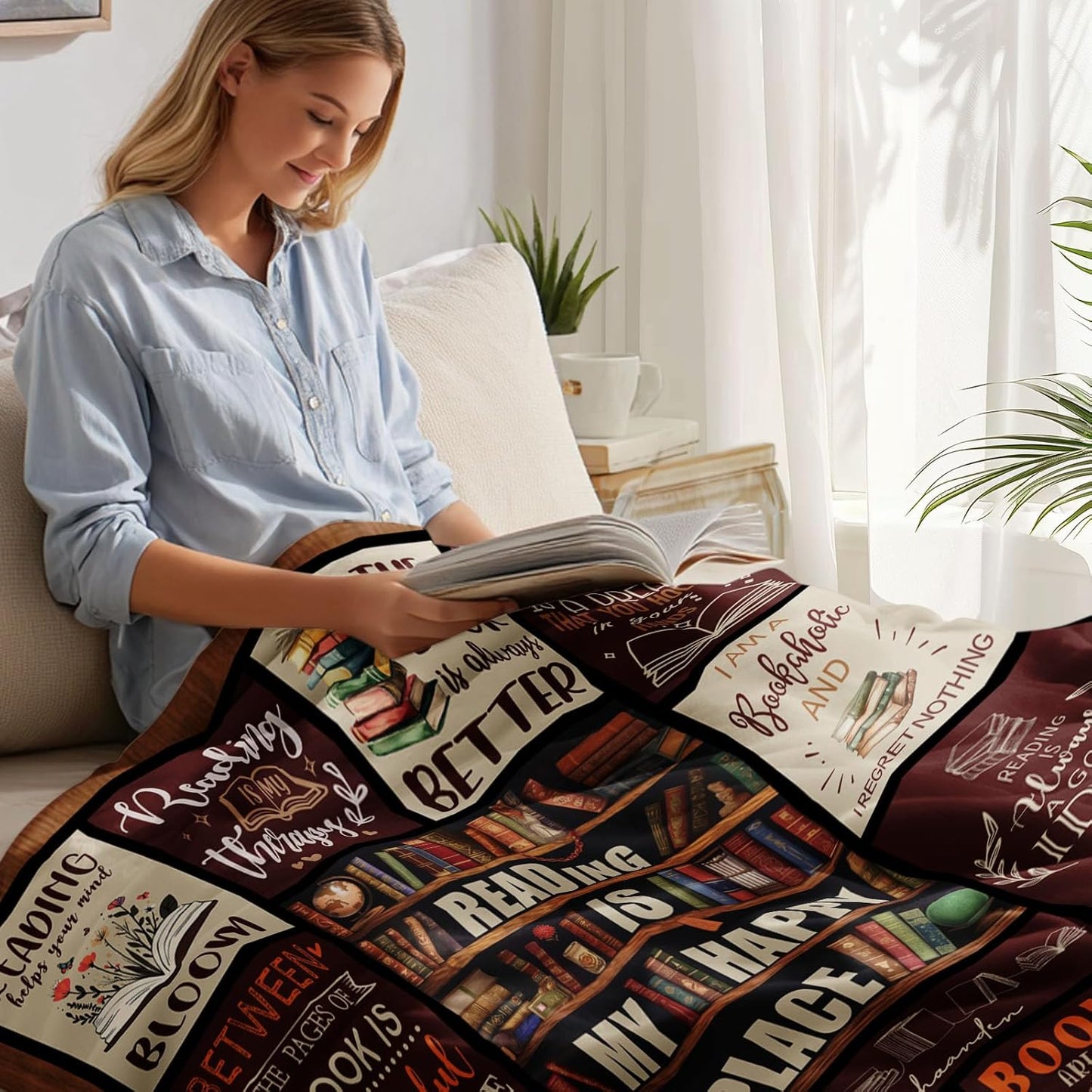 Christmas Gifts,Book Lover Gifts for Women,Gifts for Book Lovers Women,Gifts for Reading Lover Bookish,Best Bookworm Gifts on Birthday Christmas,Gifts for Readers Blanket 50" x 60"