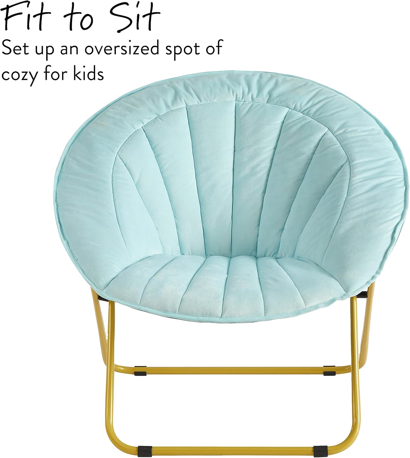 Urban Lifestyle Velvet Channel Stitch Saucer Chair, Blue