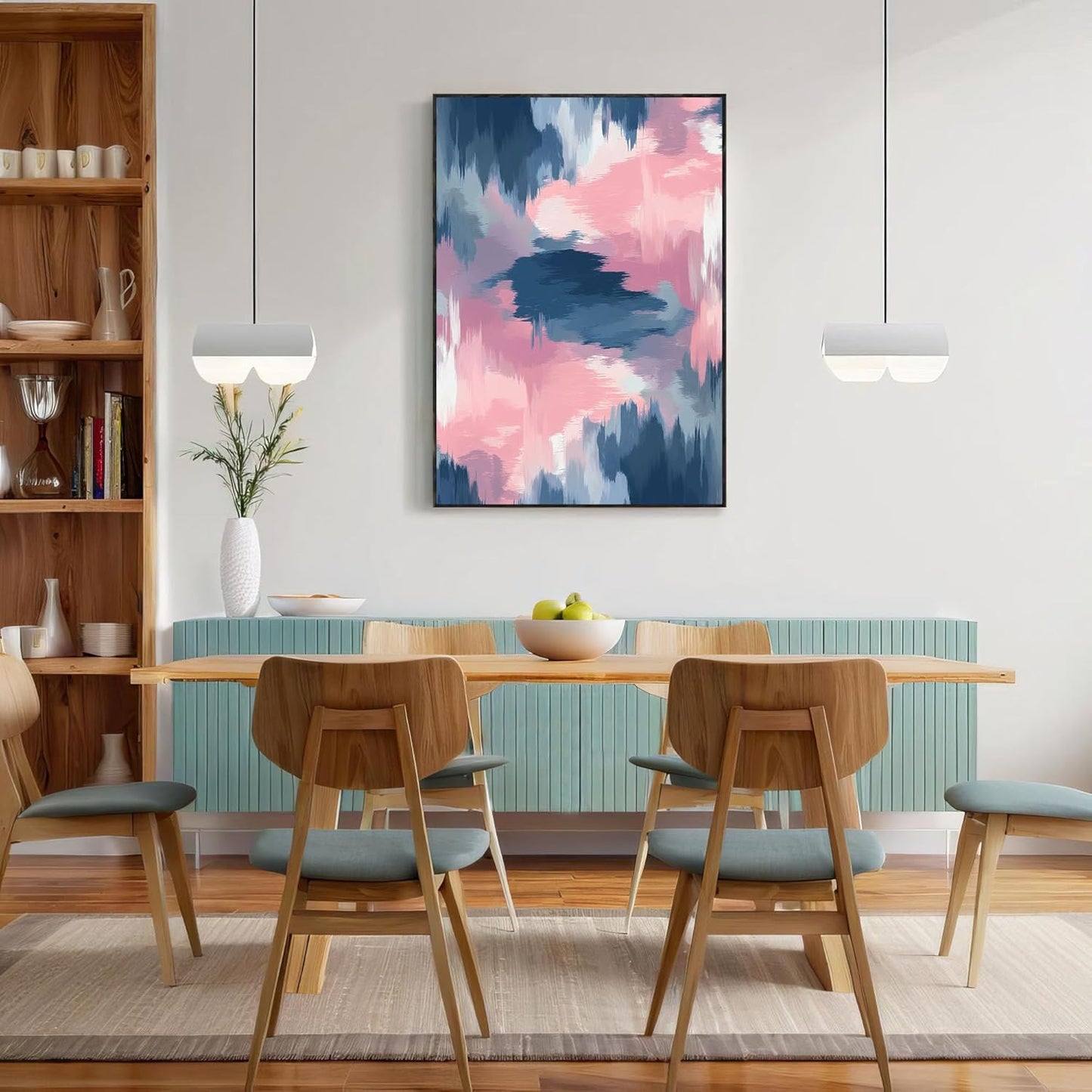 GDJSMIN Modern Art Style Wall Art, Abstract Brushstroke Pattern Poster for Reading Room Living Room Decor 12x 16 inch Unframed