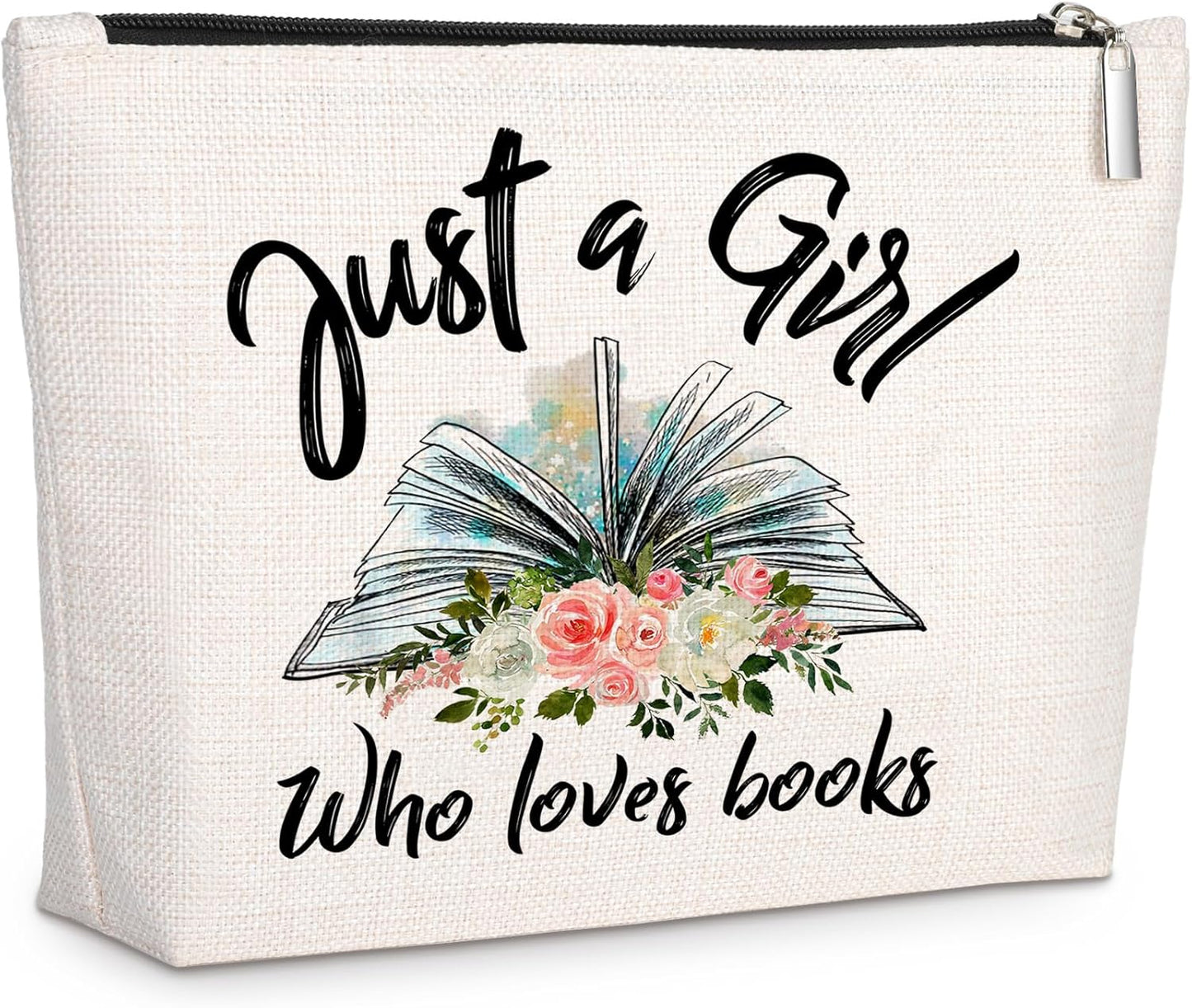 GevGuxLuo Book Lovers Gifts, Book Makeup Bag for Women, Birthday Gifts for Daughter Sister Bestie Librarian Readers Who Loves Books, Bookish Gifts Cosmetic Bag Zipper Pouch for Book Lovers