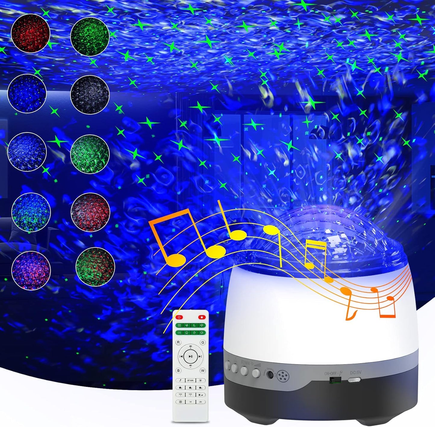 Galaxy Projector for Bedroom,Star Projector,Remote Control & White Noise Bluetooth Speaker,8 Soother Sounds,Timer,Galaxy Light Projector for Kids Room, Adults Home Theater, Party, Living Room Decor