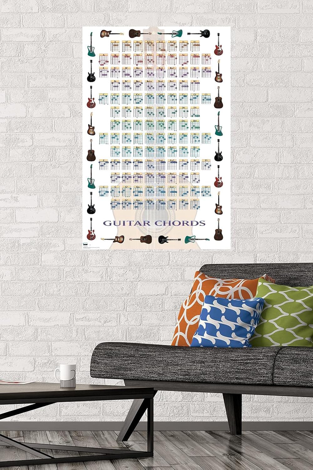 Trends International Guitar Chords II - Learn to Play Guitar Wall Poster, 22.375" x 34", Unframed Version