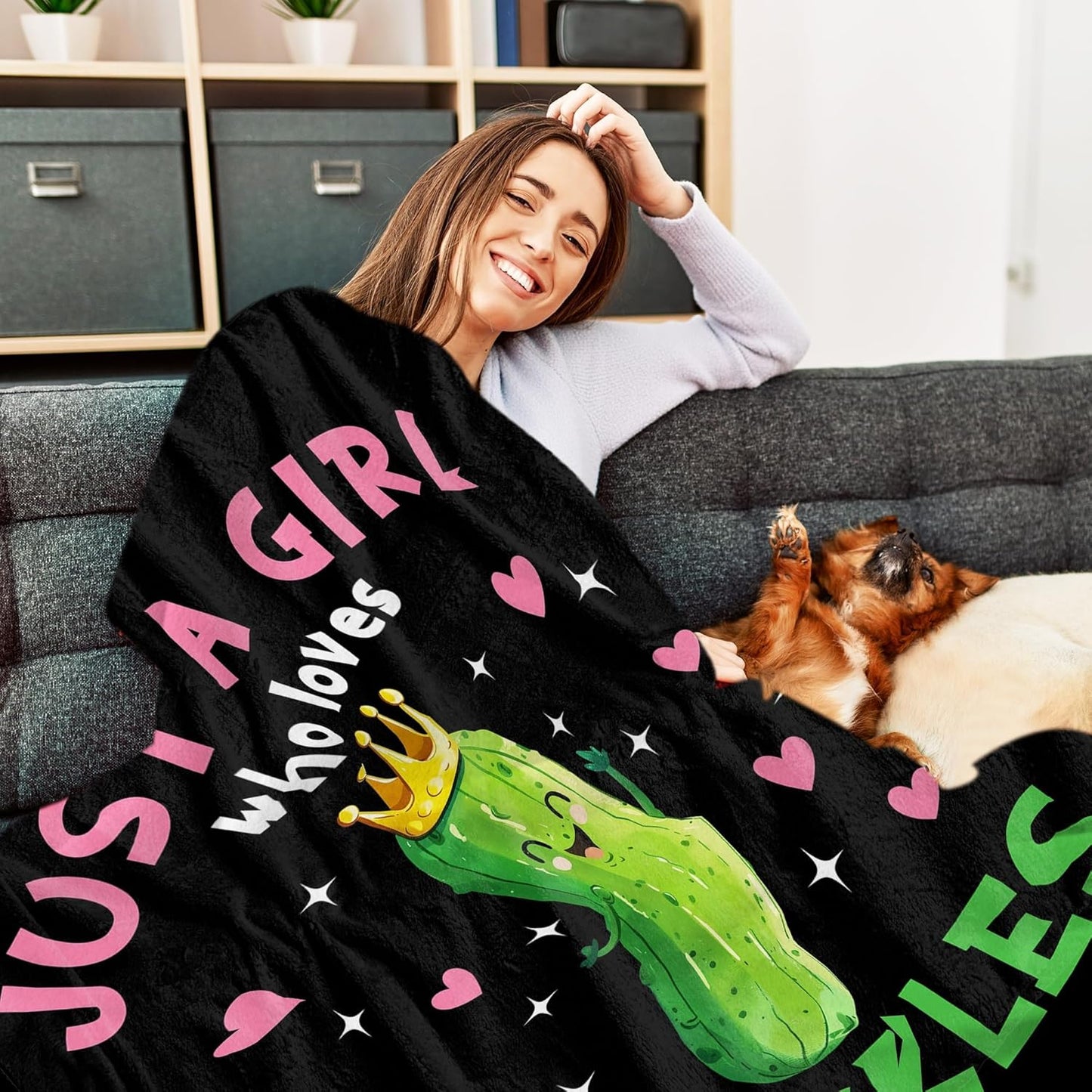 Pickle Blanket for Kids Girls, Pickles Gift for Pickles Lovers, Pickle Themed Present, Best Birthday Christmas Pickle Gift Ideas, Soft Warm Cozy Blanket 40"x50"