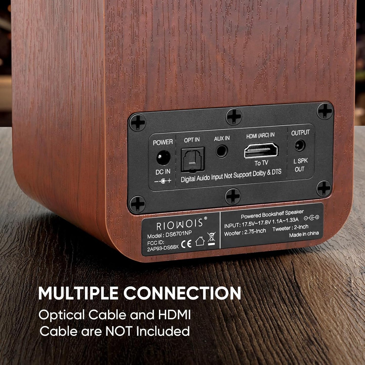 Powered Bluetooth Bookshelf Speakers, 40W Record Player Speakers with 2.75 Inch Woofer, Stereo Speakers with Optical/AUX/TV-ARC Connection for Turntable, No Receiver or Amplifier Required.