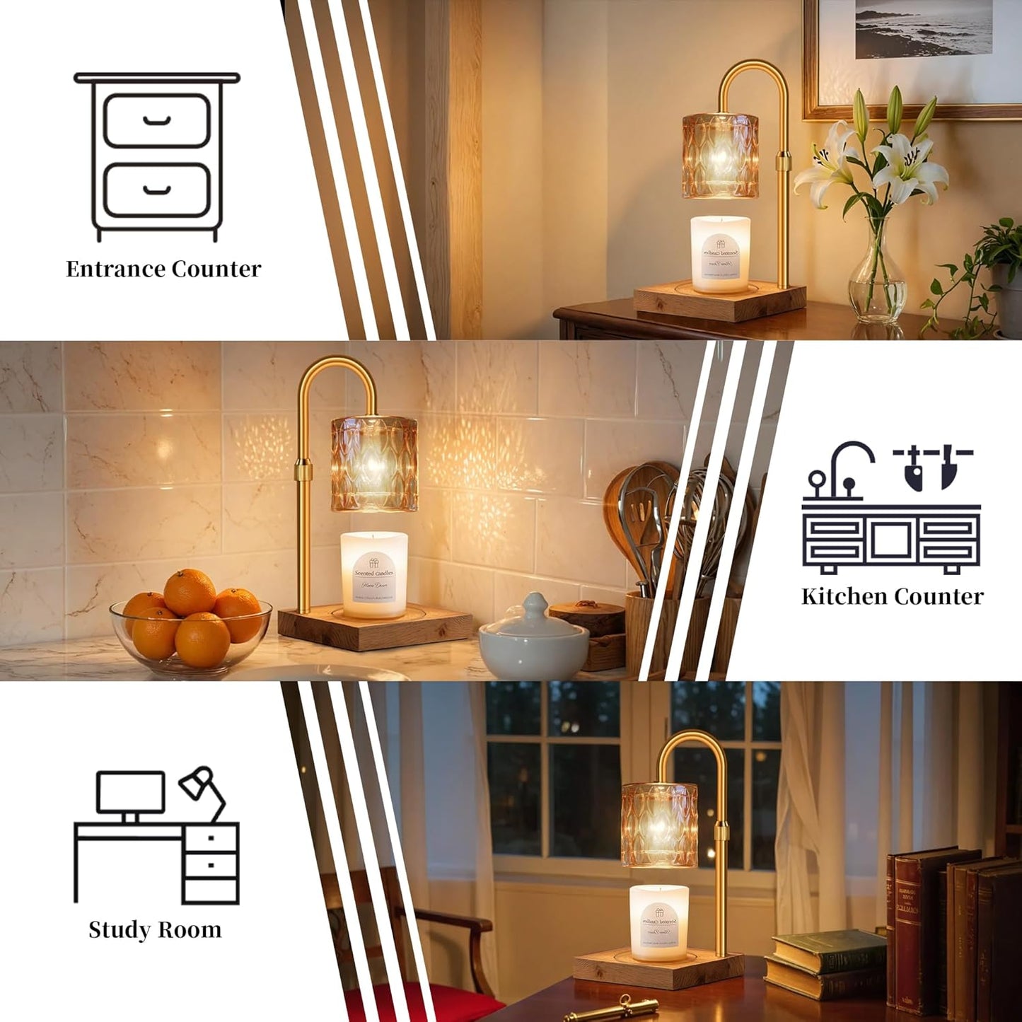 Candle Warmer Lamp Gifts for Women - Home Decor Aesthetic mom Birthday Gift ideas - Wax melt Warmers Light for Office Bedroom New Homes Room - Candles Lamps with Timer Valentine's Day Gift Woman