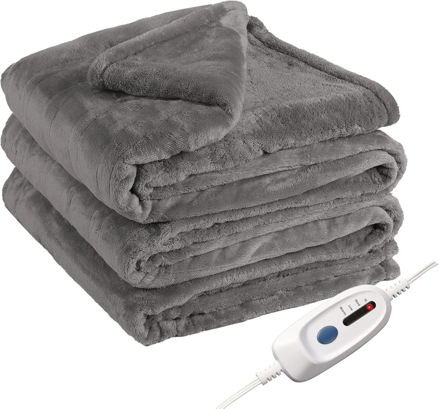 Electric Heated Blanket Full Size 72"×84" with 9 Heating Levels & 1-10Hs Auto Off, Single Control Large Heating Heater Blankets, Cozy for Bed & Sofa, Energy Efficient, Machine Washable, Light Gray