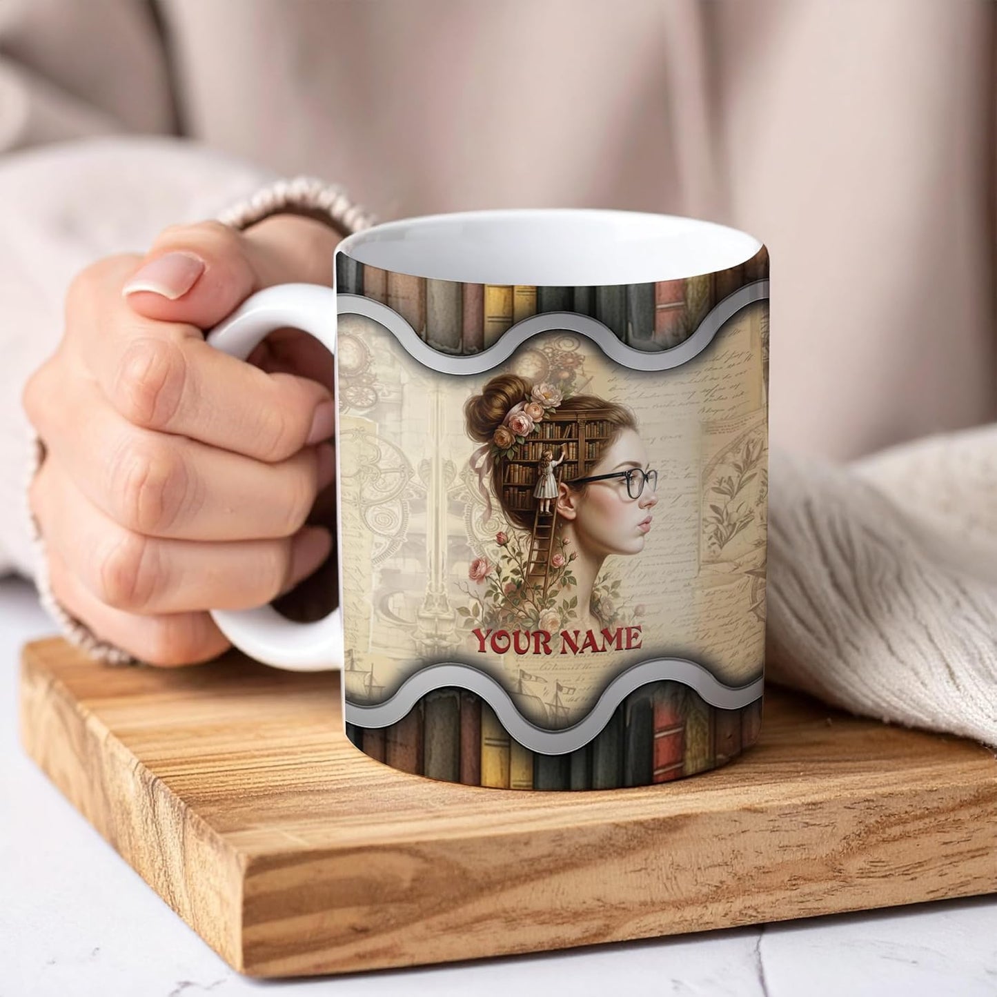 ThangPham Shop Personalized Book Lover Changing Accent/Color Coffee Mug (11oz,15oz) – Book Theme Ceramic Mug