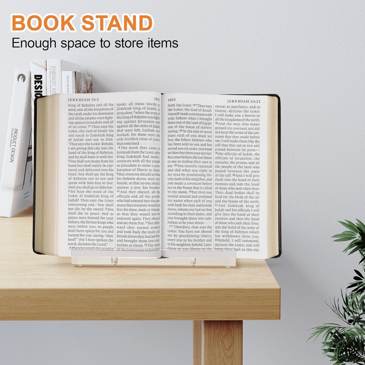 CHEPULA Heavy Acrylic Display Stand, Tabletop Art Display Clear Easel Stand for Books, Plates, Pictures, Frames