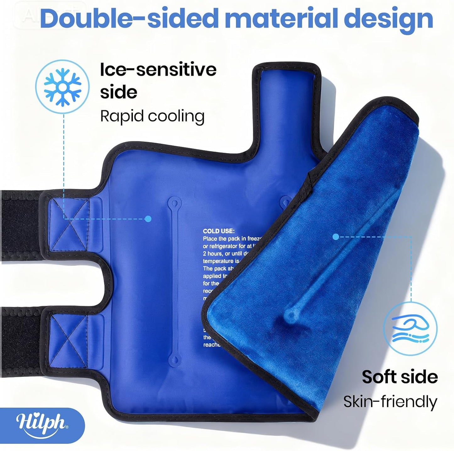 Hilph Thumb & Wrist Ice Pack Wrap with Large Extended Coverage, Long Lasting Hot & Cold Compress Therapy for Carpal Tunnel Relief, Arthritis, Computer Overuse Injuries, Post-Surgery, Post-Workout