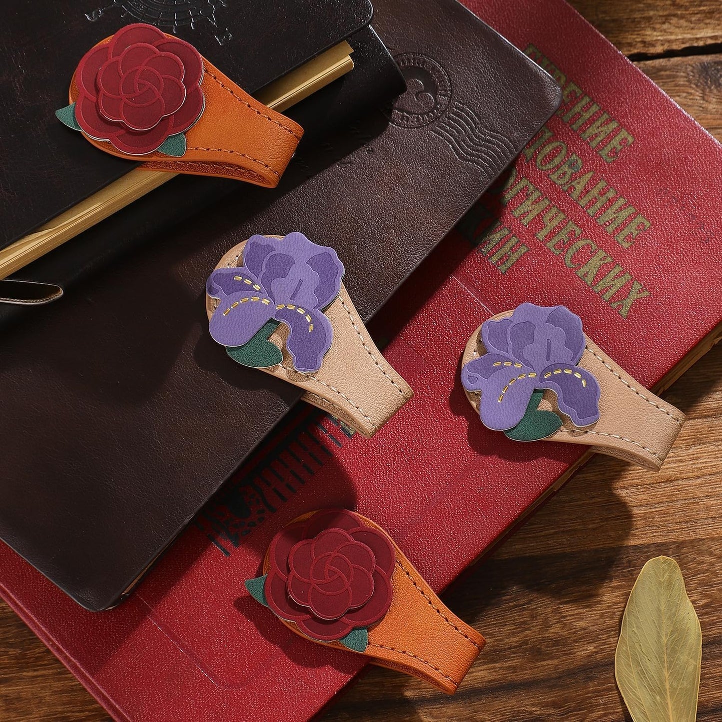 2PCS Leather Magnetic Bookmarks for Women, Personalized Leather Bookmark, PU Magnet Bookmark Clips Book Holder