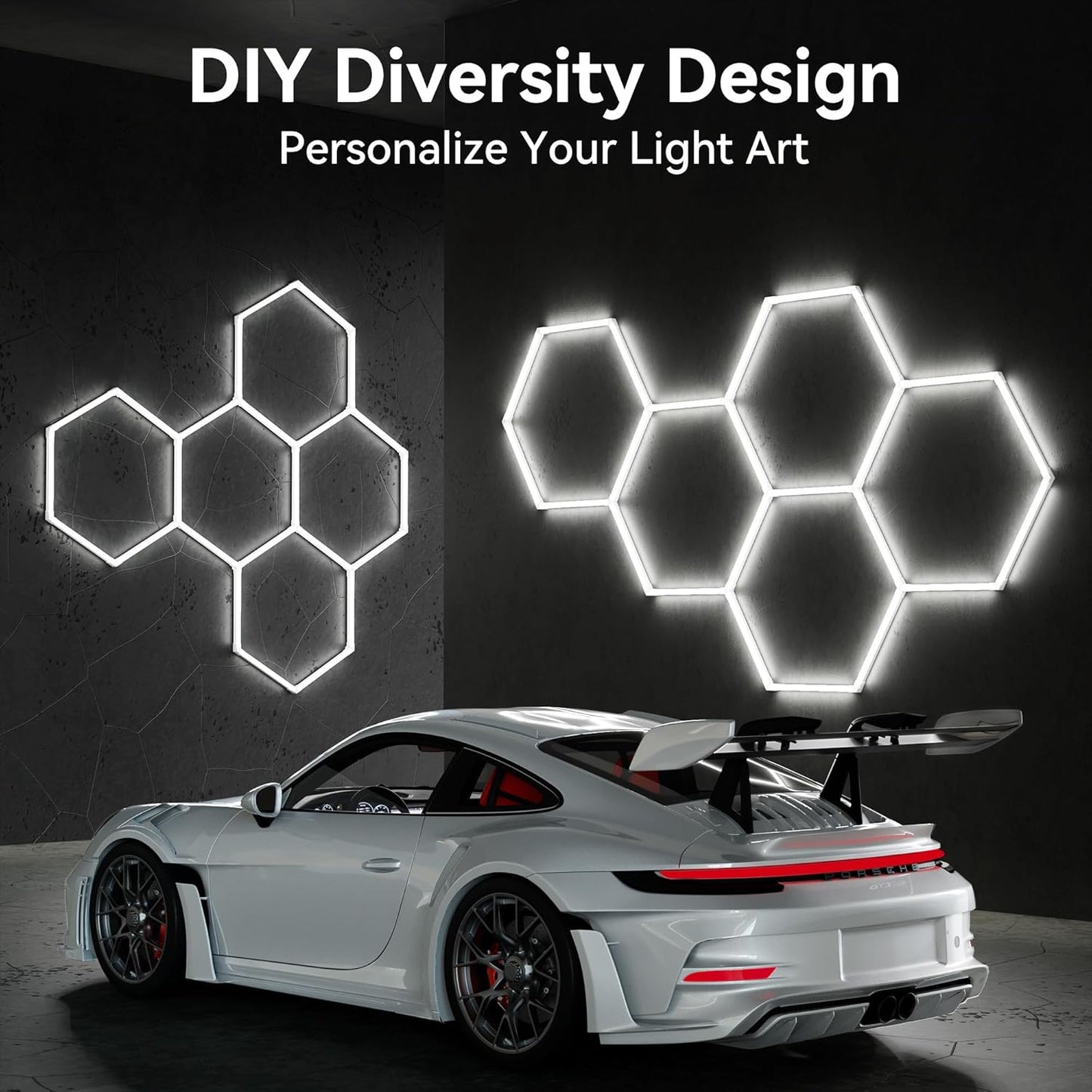 MODERN Hexagon Garage Lights，25 Pack 216W 25920LM High Brightness Hexagon Garage LED Lights for Garage, Shopping Mall, Workshop and Car Detailing Shop etc. … … …