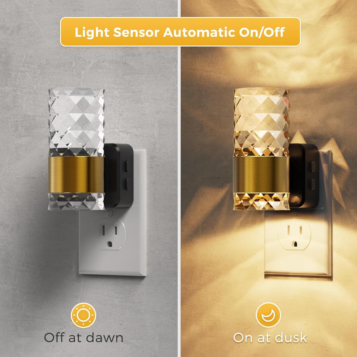 L LOHAS LED Night Light,Modern Night Lights Plug into Wall,Amber-3000K-5000K Adjustable Color Temperature Night-Light,Dimmable Nightlights with Dusk to Dawn Sensor for Rooms Bathroom Hallway