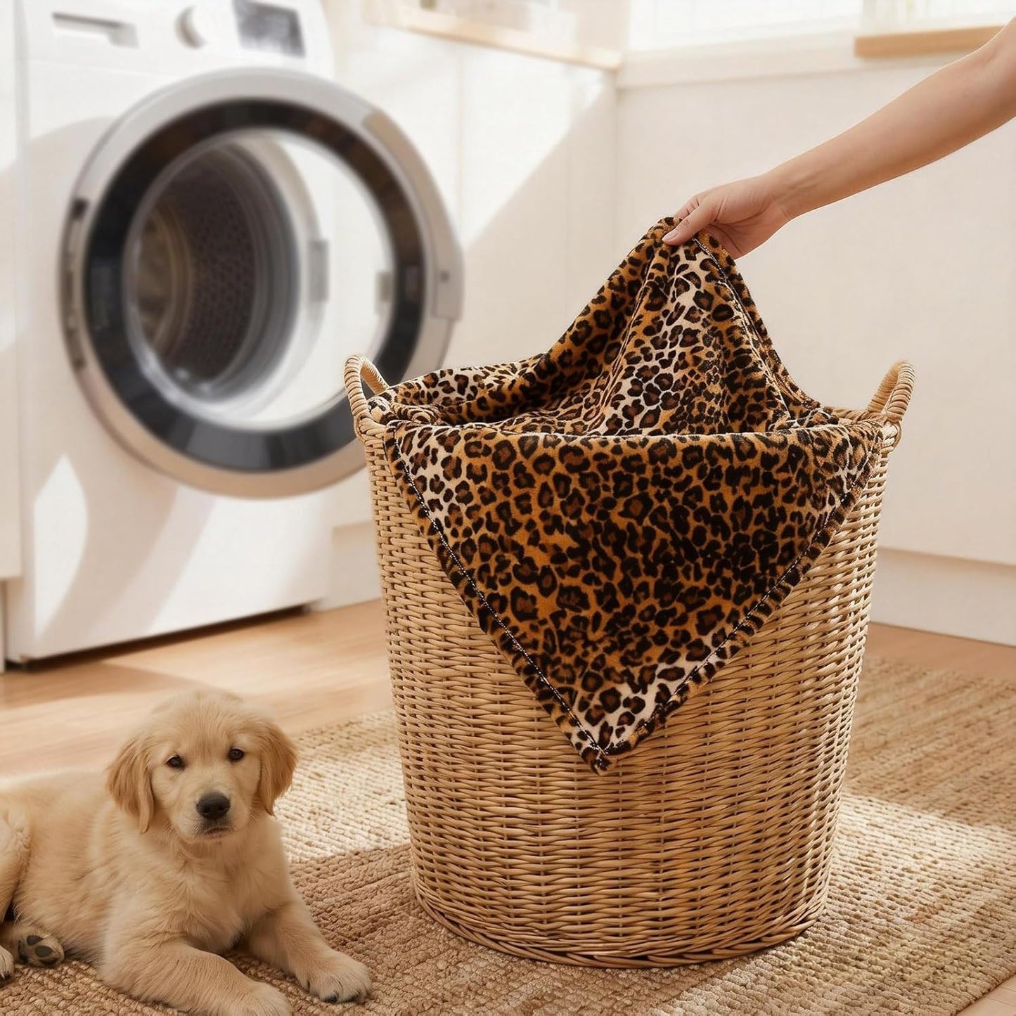 Vessia Leopard Printed Throw Blanket for Couch,Bed,Sofa, Soft Cozy 290GSM Classic Leopard Pattern Blanket for All Season, Lightweight Comfy Yellow Cheetah Animal Print Flannel Fleece Decor