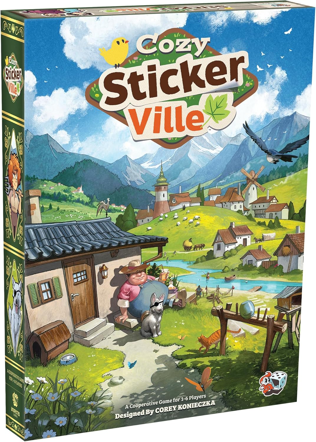 Asmodee Cozy Stickerville Board Game - Narrative Strategy Game of Village Building & Storytelling, Family-Friendly Fun for Kids & Adults, Ages 8+, 1-6 Players, 30 Minute Playtime