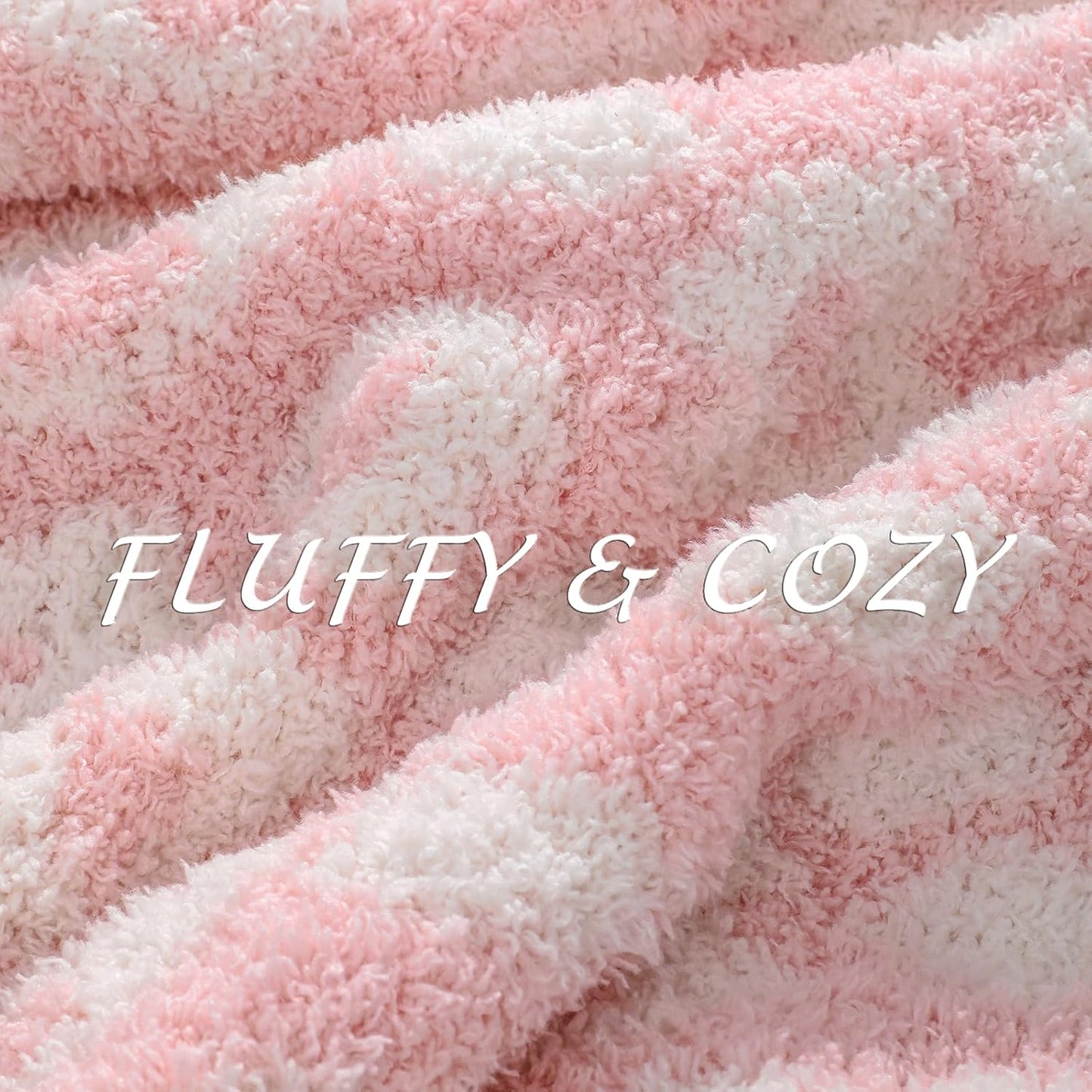 bearberry Fuzzy Leopard Knitted Throw Blanket Soft Cozy Warm Microfiber Blanket for Couch Sofa Bed Travel (Pink/Cream, 40"x50")