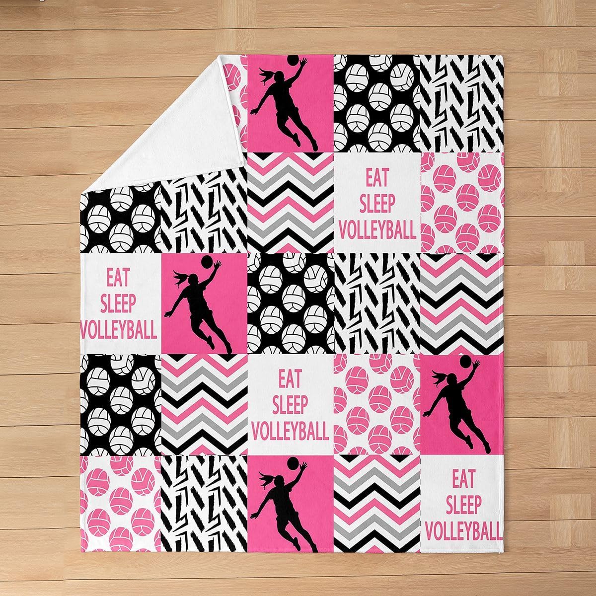 Feelyou Volleyball Fuzzy Blanket Throw 50"x60" Girls Volleyball Fuzzy Blanket Sport Game Flannel Fleece Throw Blanket Ball Pink Plush Blanket for Boys Girls Kids Adults