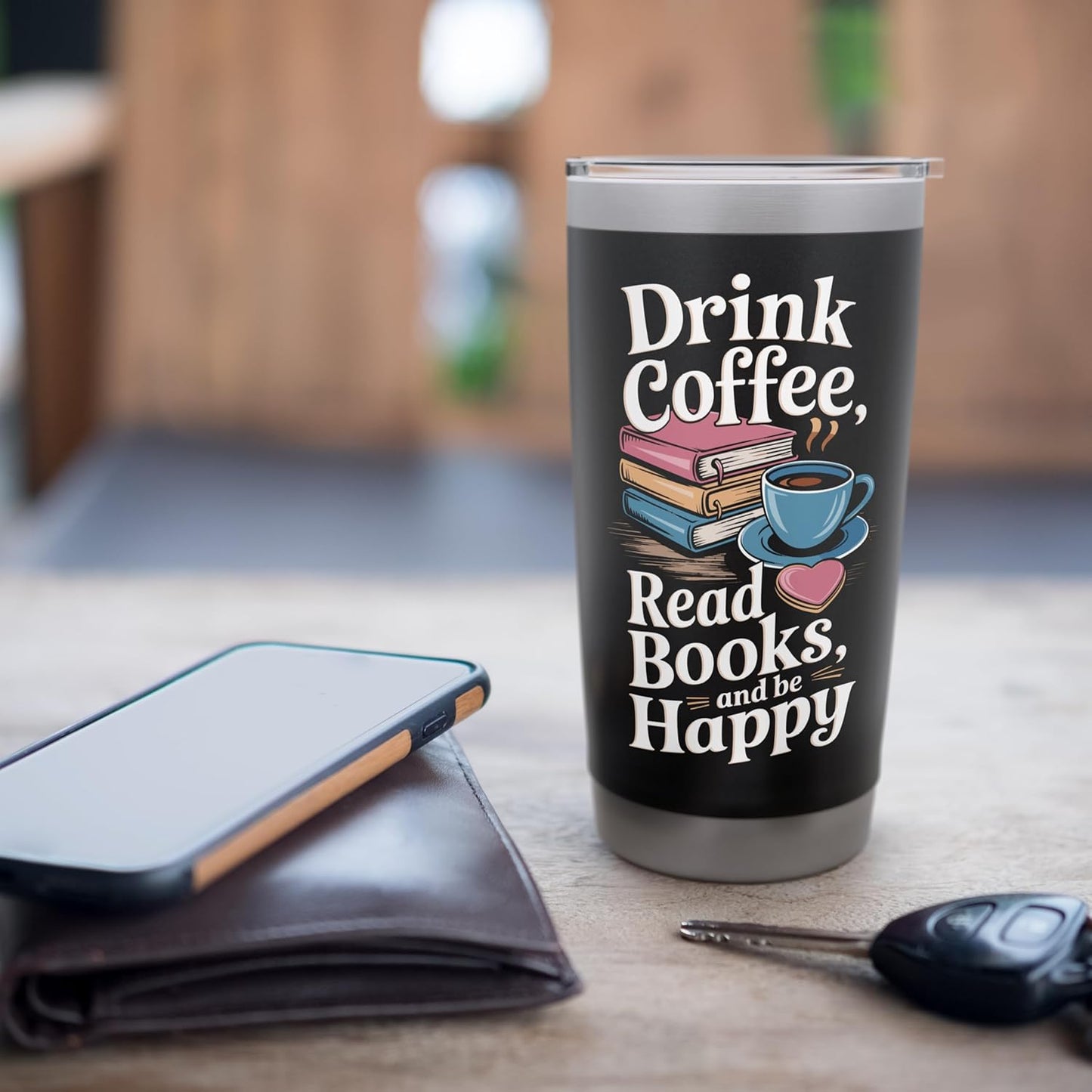 Drink Coffee Read Books Bookworm Bookish Books Reader Stainless Steel Insulated Tumbler