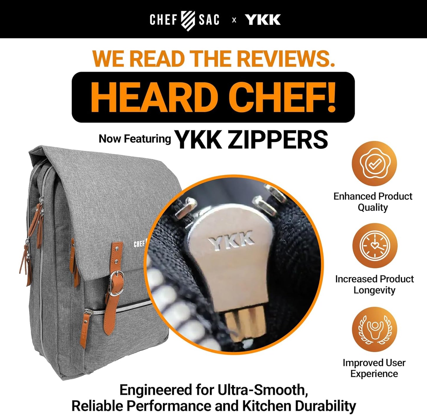 Chef Knife Bag Vintage Backpack | 30+ Pockets for Knives and Chef Tools | Knife Carrying Case with Hidden Back Pocket for Tablet | Sturdy Knife Bag for Chefs & Culinary Students (Heather Grey)