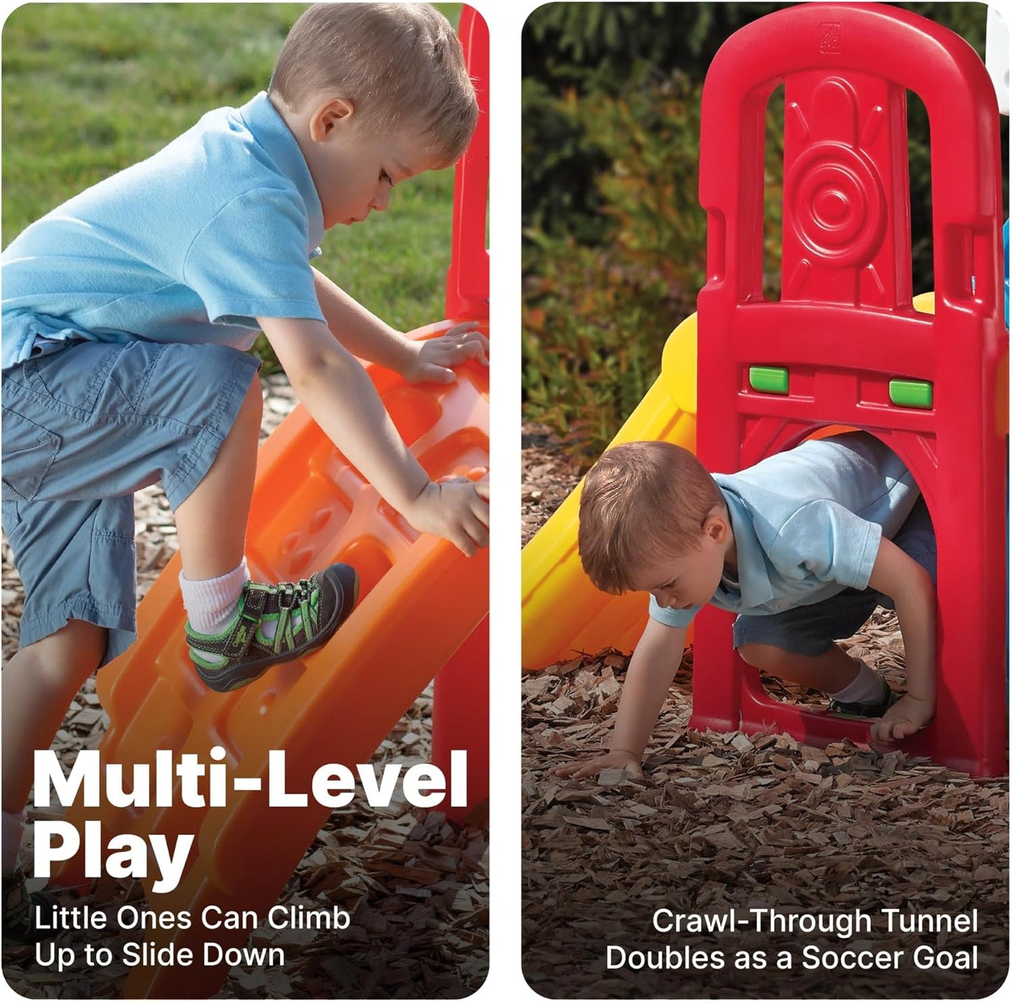 Step2 Game Time Sports Climber, Kids Indoor/Outdoor Playset, Backyard Playground Set, Slide, Climbing Wall, Basketball Hoop, Outside Jungle Gym, For Toddlers 2-6 Years Old