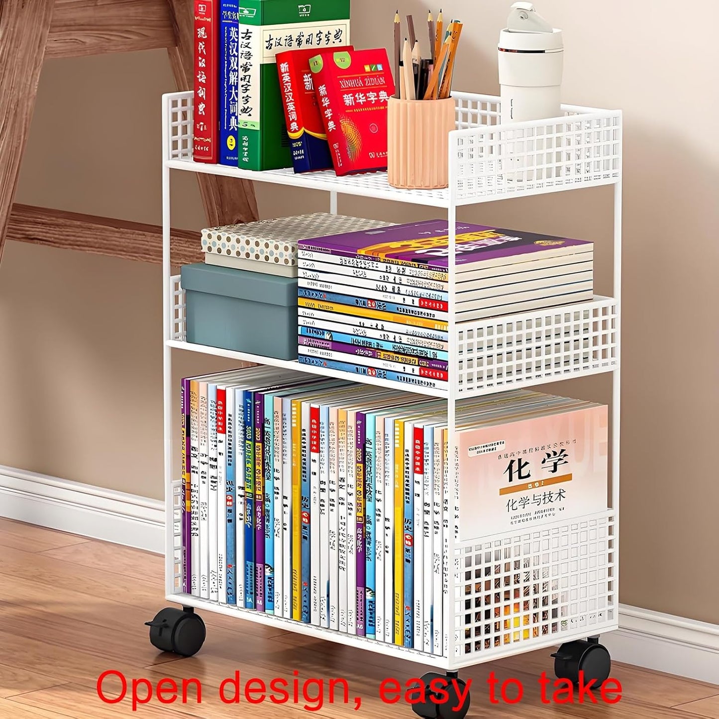 Horizontal bookshelf,unique bookshelfl,metal bookshelf,rotating book shelf,bookshelves,Suitable for desks, study rooms, living room corners, bedrooms, living rooms, balconies, offices(Black,30x20x70cm
