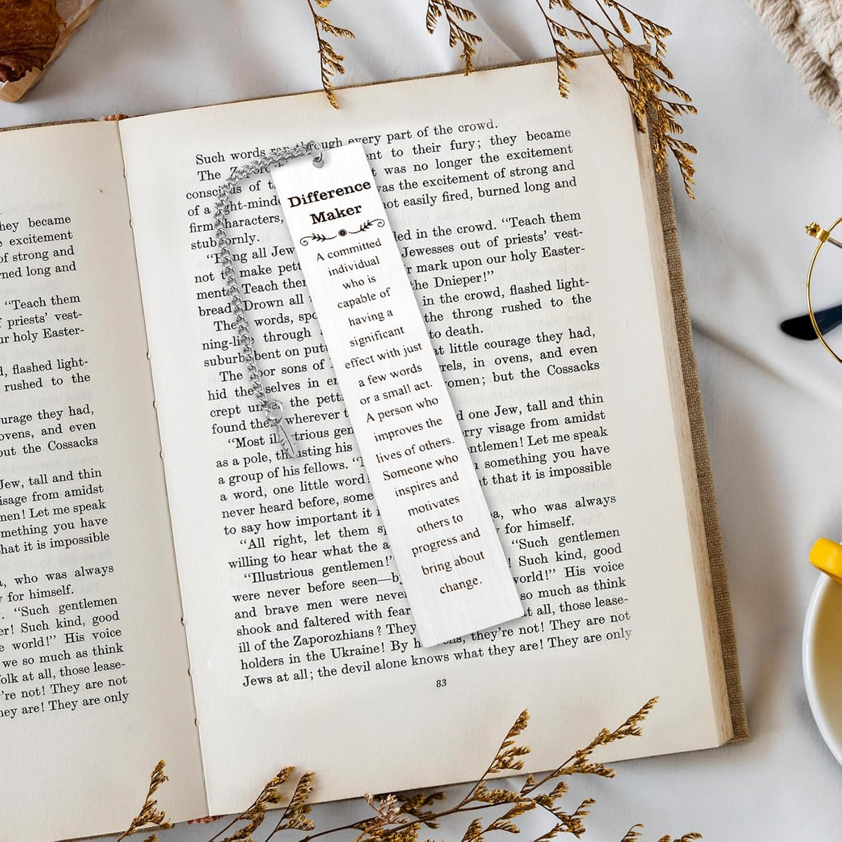 Thank You Gifts for Women Men Reading Lovers Metal Bookmark Book Accessories Difference Maker Employee Appreciation Coworker Leaving Farewell Inspirational Motivational Gift Unique Birthday Gifts
