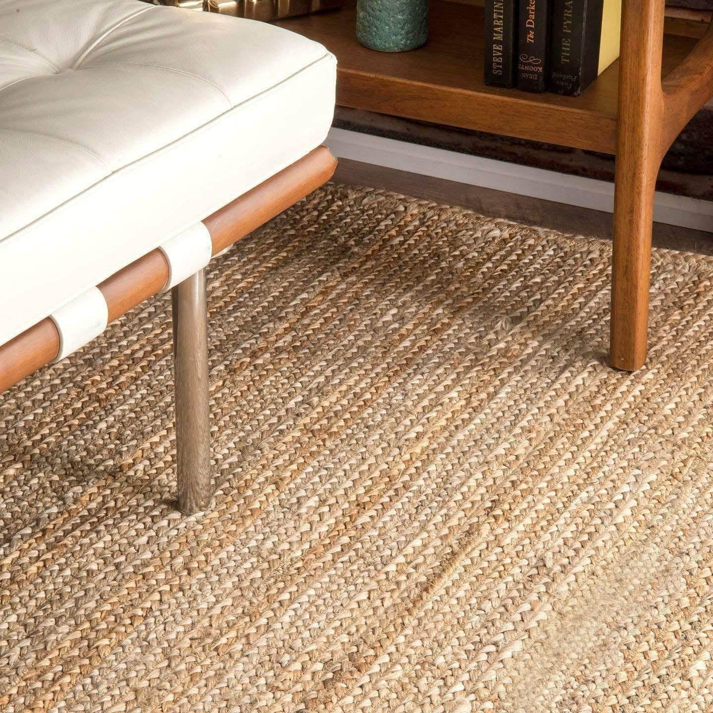MDS Pack of 1 Handwoven Braided Jute Area Rug 8x10 Rectangular - 100% Natural Burlap Reversible Accent Rugs for Home Decor, Living Room, Doormat, Kitchen, Entryway Rug, Rustic, Farmhouse (8'x10')