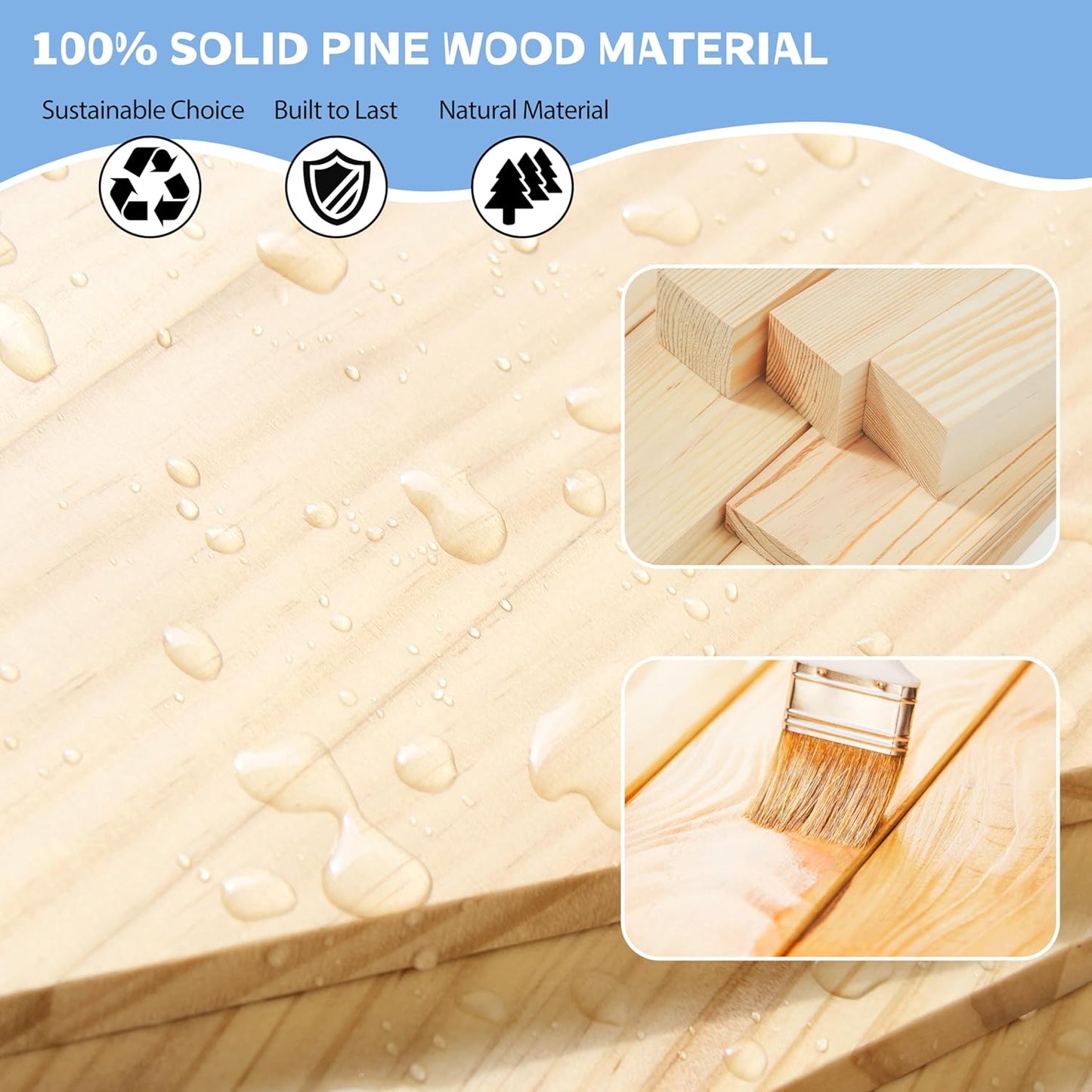 Solid Pine Wood Kids Bookshelf, Double-Sided Nursery Book Shelves, Portable Toddler Bookshelf, Montessori Bookcase, Book Shelf for Kids Rooms, Childrens Book Storage Display for Bedroom Classroom