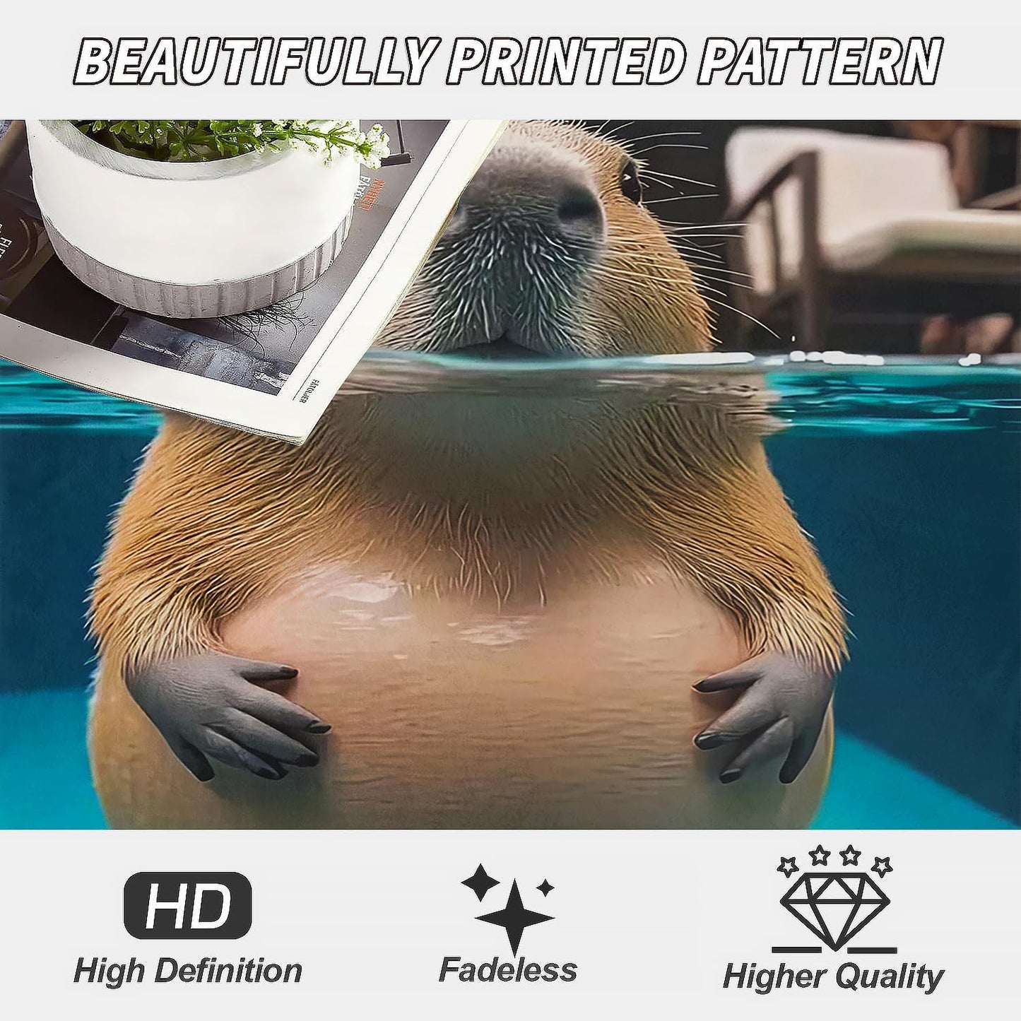 Capybara Gifts Throw Blanket, 50"x60", Underwater Capybara Cozy Blanket for Women, Kids and Teens, Ultra Soft Plush Fleece Flannel Blanket for Couch & Bed, Room Decor