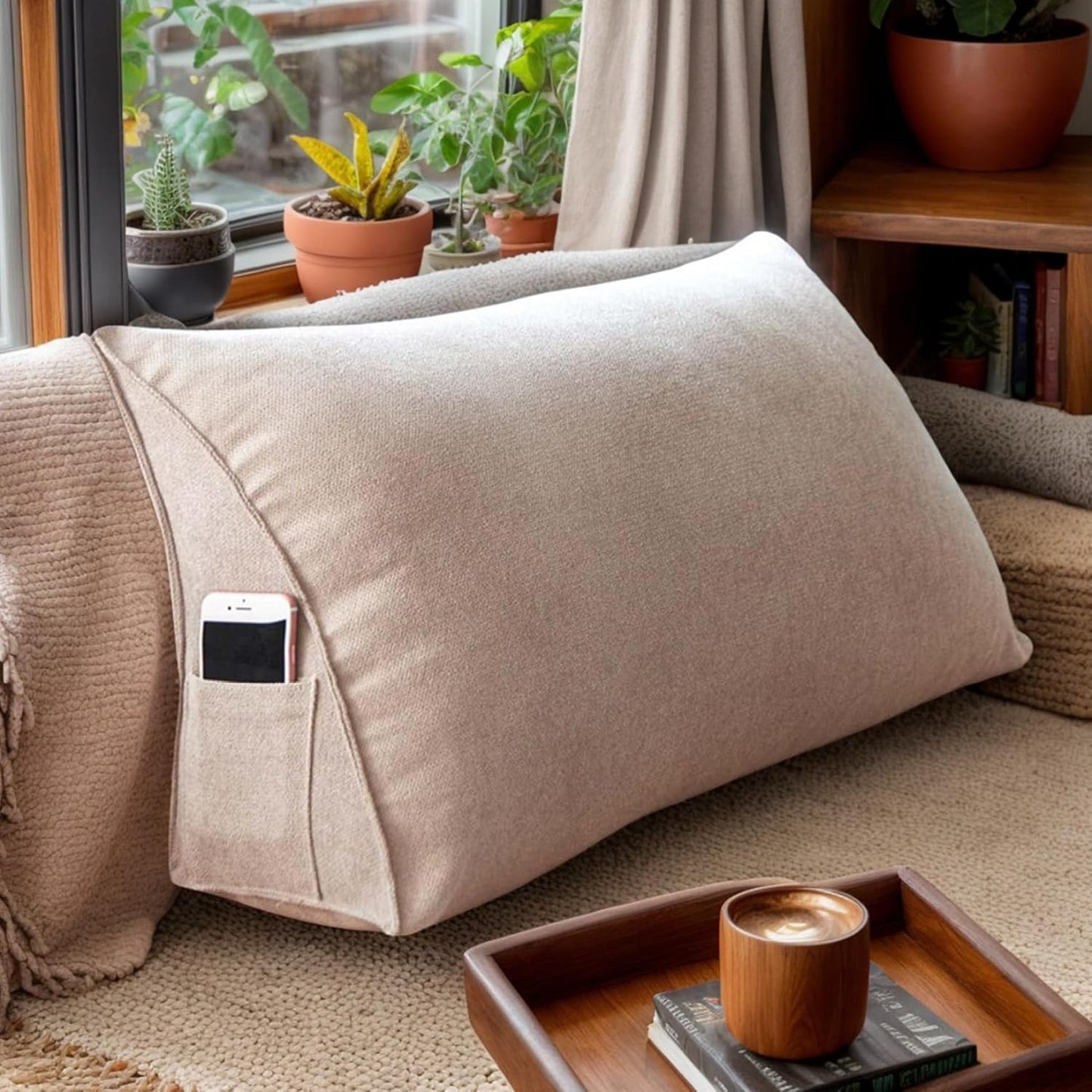 Wedge Pillow Support Cushion for Bed Headboard Sofa Back Positioning Support Pillow Soft Reading Wedge Headboard with
