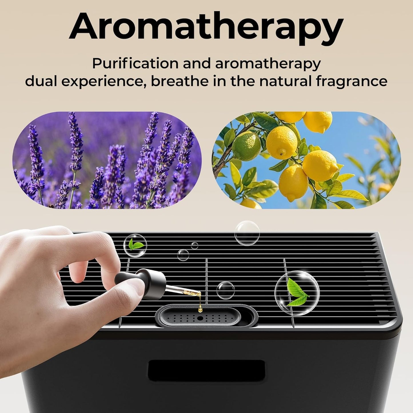 Air Purifiers for Home Large Room, Air Purifier up to 2200sq.ft, PM2.5 Air Quality Display, Sleep Mode with Fragrance for Smoke Dust Odors, ET066, White, 1Pack+3Modes