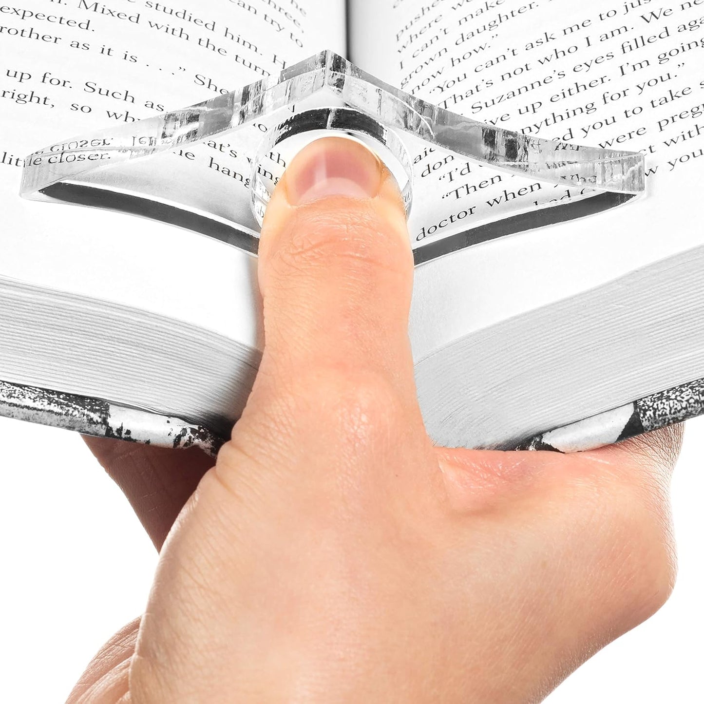 Clear Page Spreader (Large - 24 mm) Thumb Ring Page Holder - Transparent Thumb Bookmark - Reading Accessories