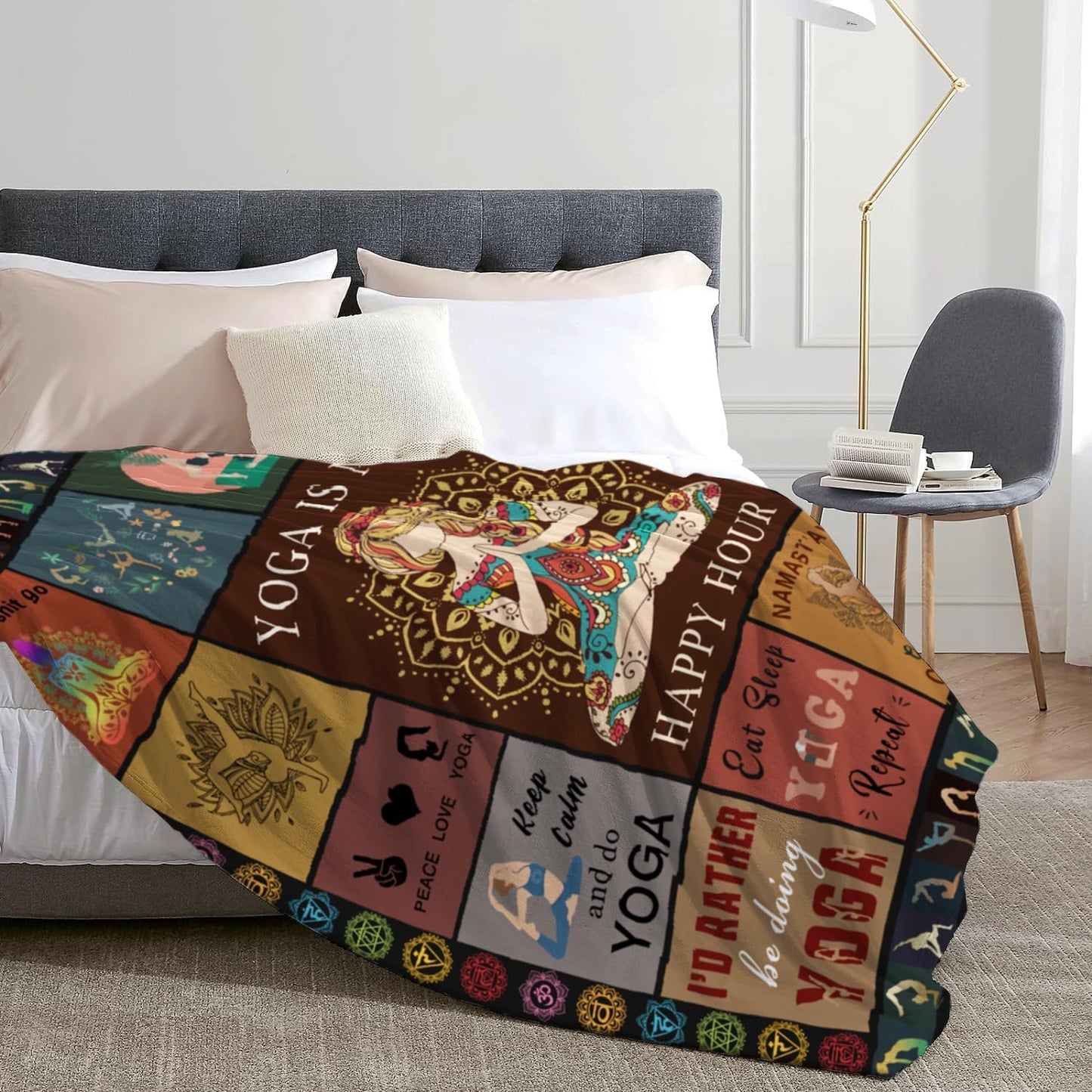 Generic Yoga Blanket Gifts for Women Lovers, Instructors - Outdoors Travel, Zen Meditation Decor - 50 * 60