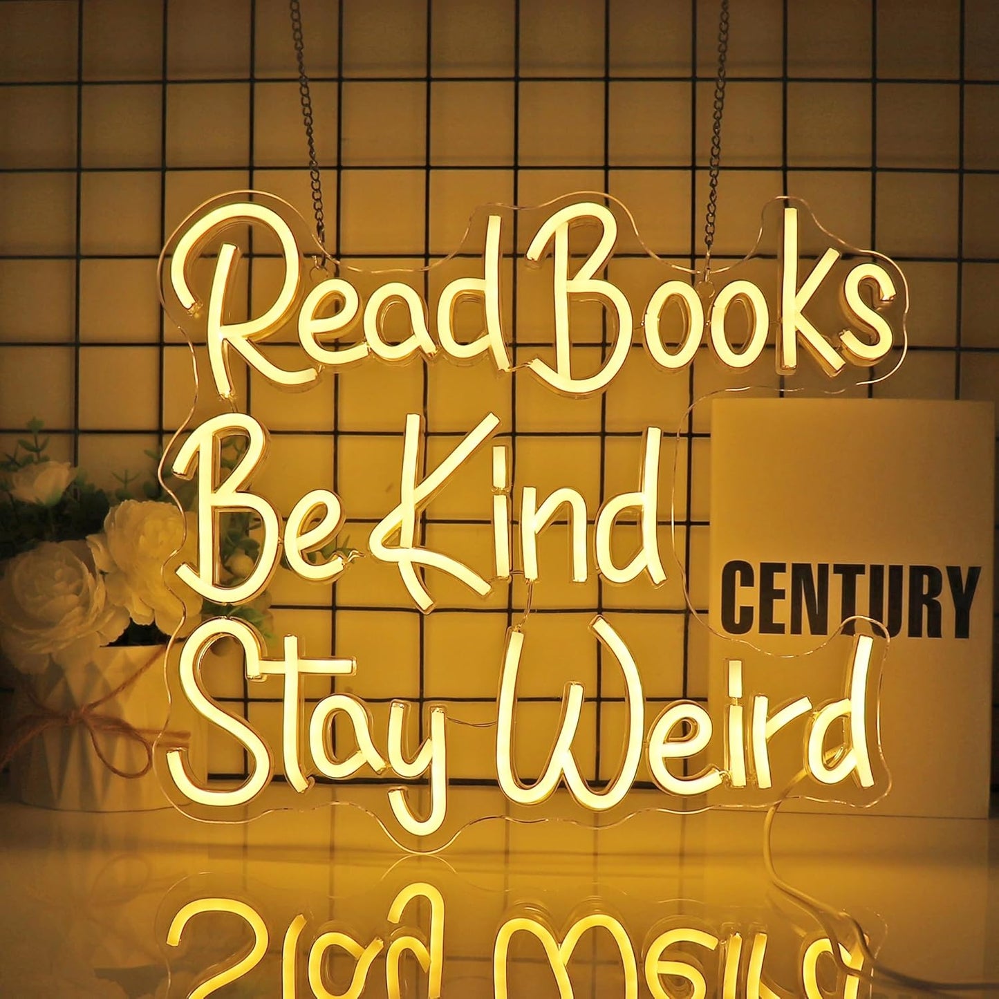 Read Books Be Kind Stay Weird Neon Sign for Wall Decor Led Neon Lights Up Signs for Birthday Party Club Gift