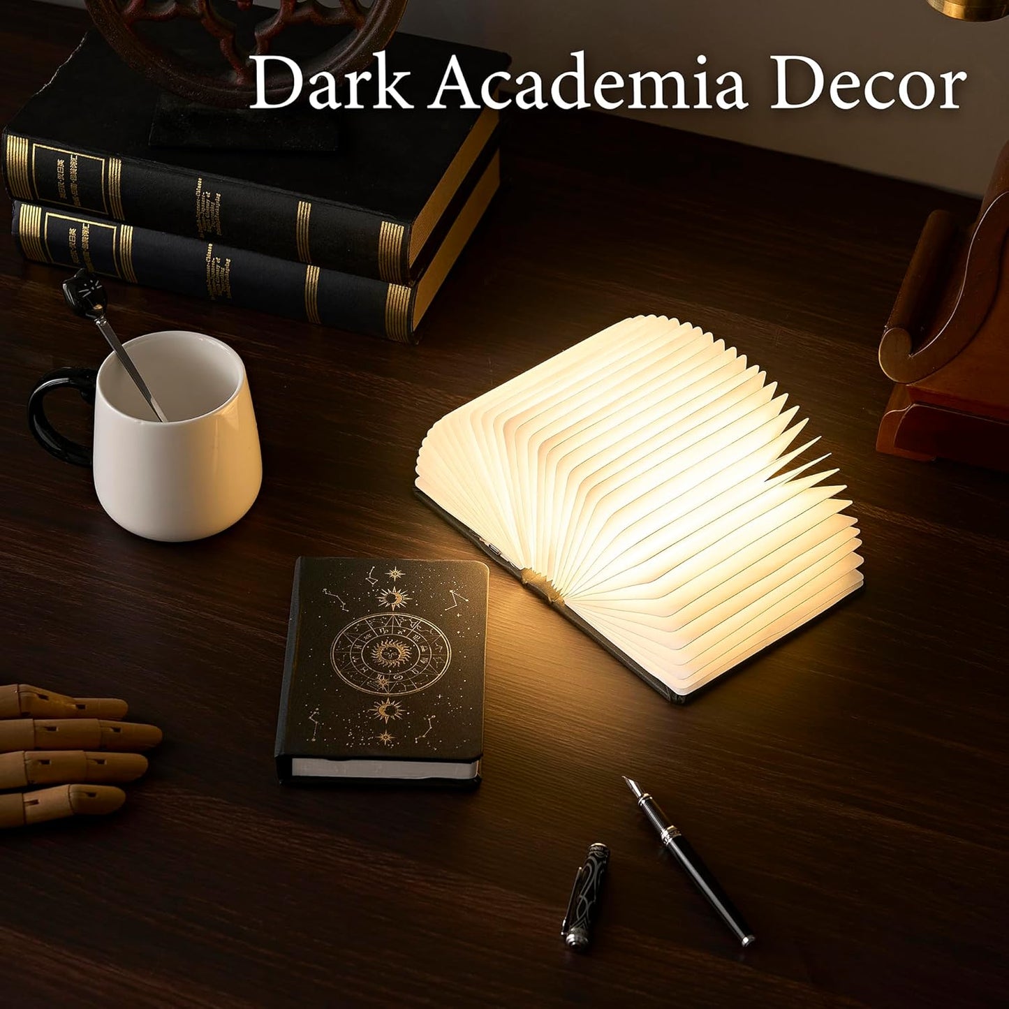 Book Lamp Book Lovers Gifts, Starry Sky Constellations Book Light 2 Colors, Foldable Paper Lamp as Home Decor, Bookish Birthday Gifts for Women or Freinds