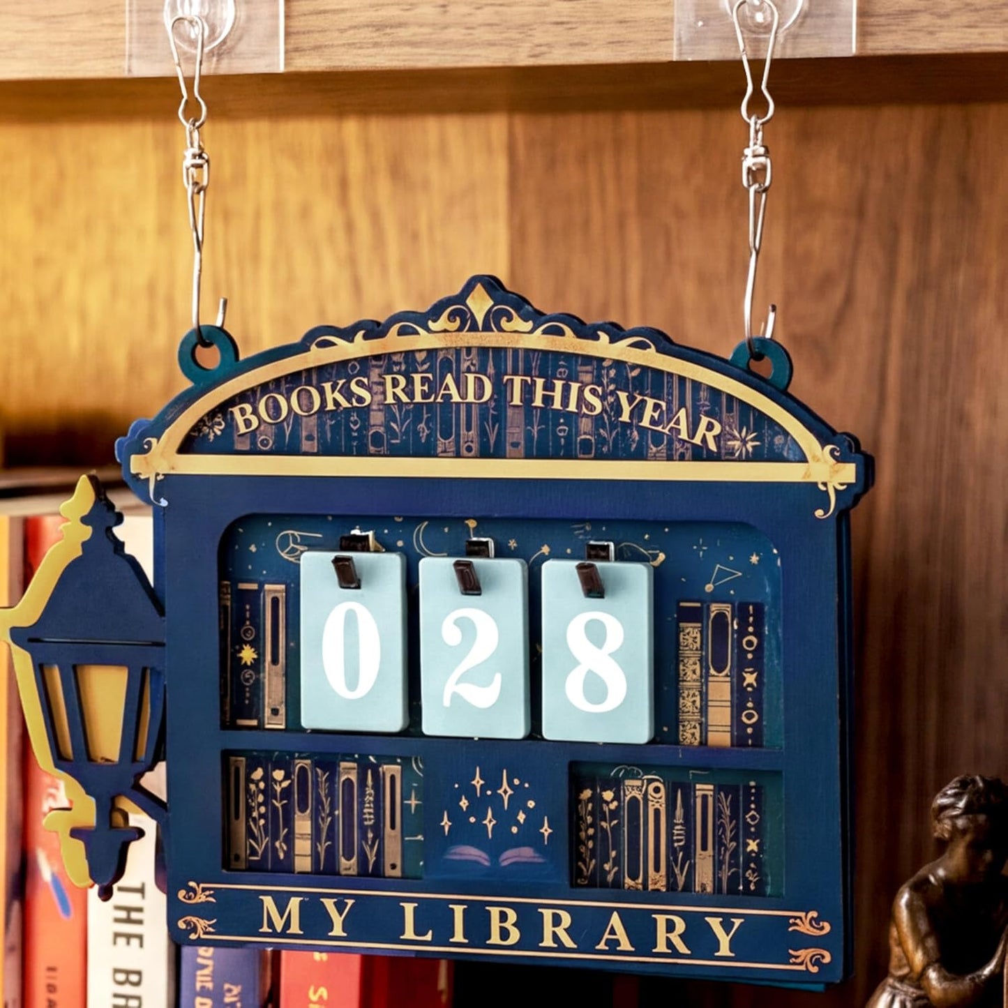 Books Read This Year Counter Constellation Stack of Books Read Tracker Wooden Hanging Book Counter Sign Astrology Bookshelf Decoration Challenge Bookish Gifts for Book Lovers Teachers