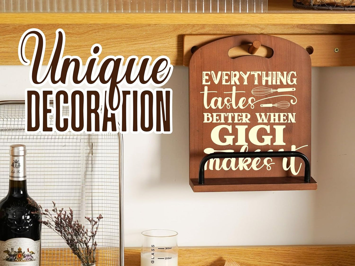 InnoBeta Gigi Gifts, Cookbook Stand for Kitchen Counter, Perfect Gifts for Gigi on Birthday, Adjustable Tablet Recipe Book Holder, Unique Family Kitchen Decor