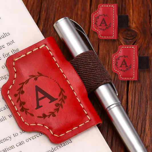 2PCS Magnetic Bookmarks with Pen Holder - Personalized Initial Letters Book Marks for Reading Women, Vintage Book Clip Accessories Gift for Book Lovers Readers Men Women Teachers Students (A)